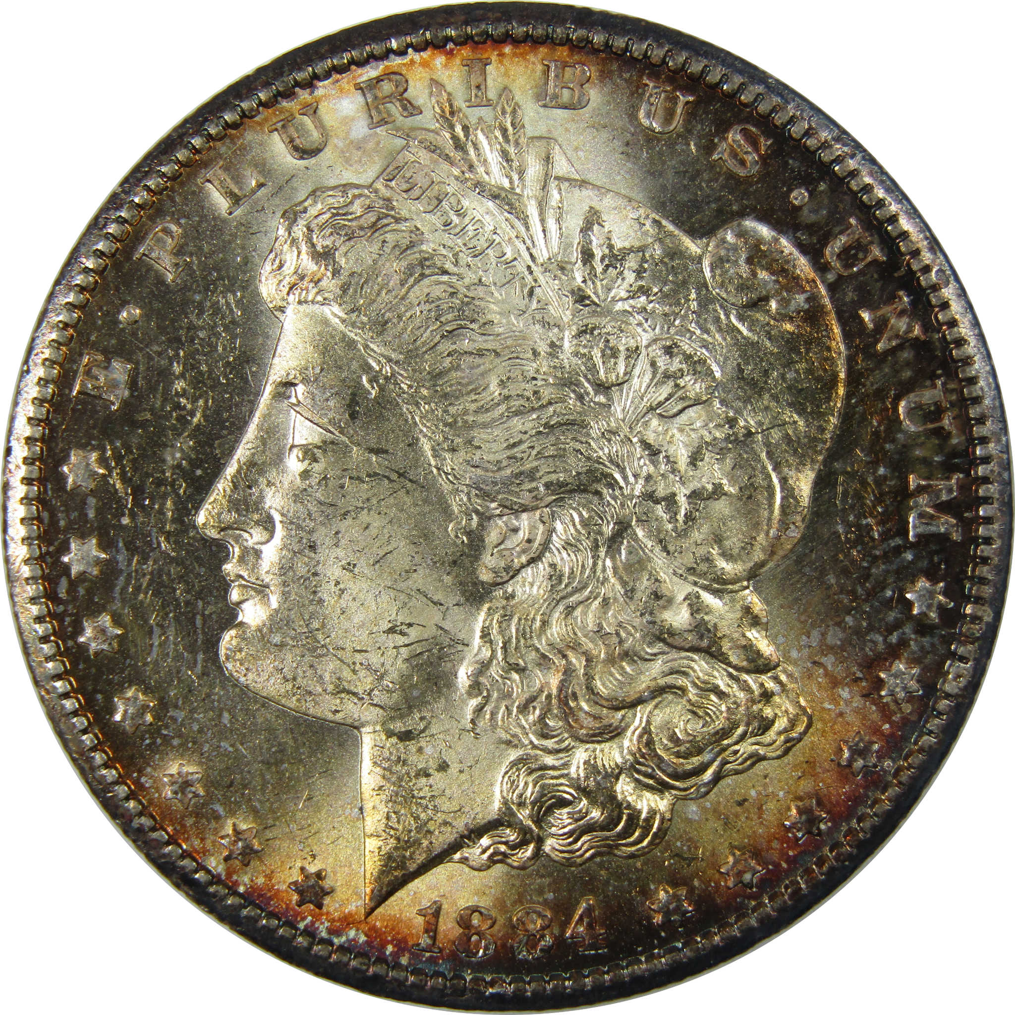 1884 CC Morgan Dollar BU Choice Uncirculated Silver Toned SKU:I23908