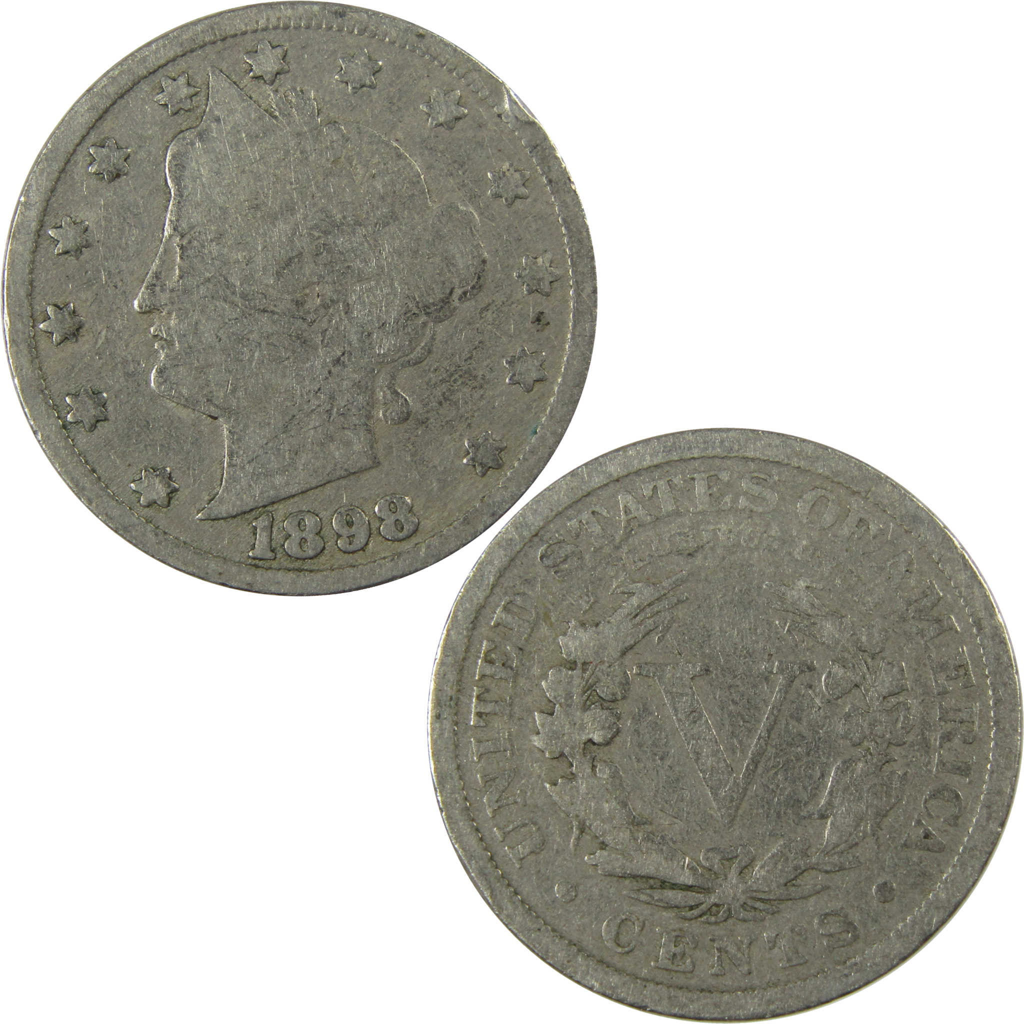 1898 Liberty Head V Nickel G Good 5c Coin Collectible SKU:I26918