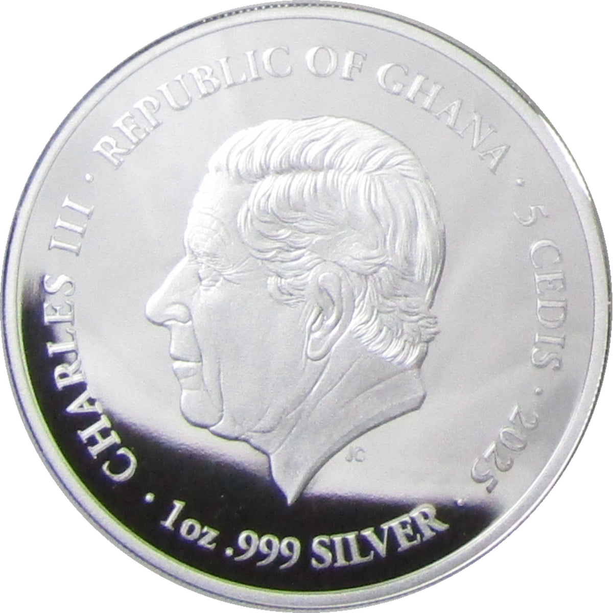 2025 Ghana 1 oz Silver Saint Michael The Archangel 5 Cedis Proof COA