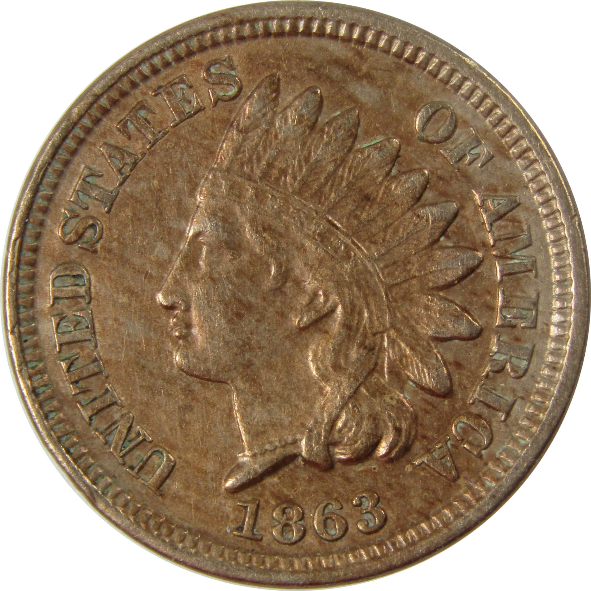 1863 Indian Head Cent XF EF Extremely Fine Penny 1c Coin SKU:CP1224