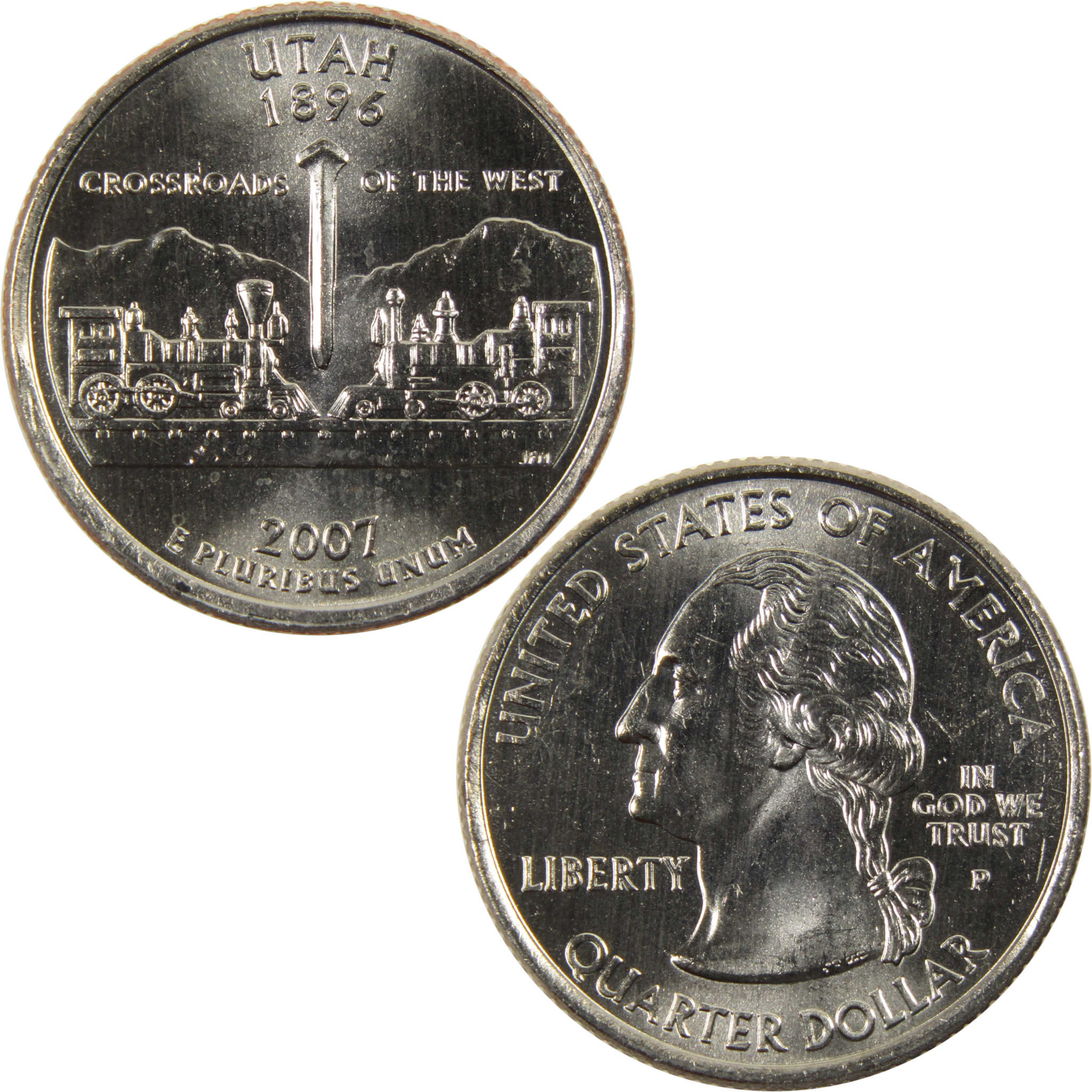 2007 P Utah State Quarter BU Uncirculated Clad 25c Coin