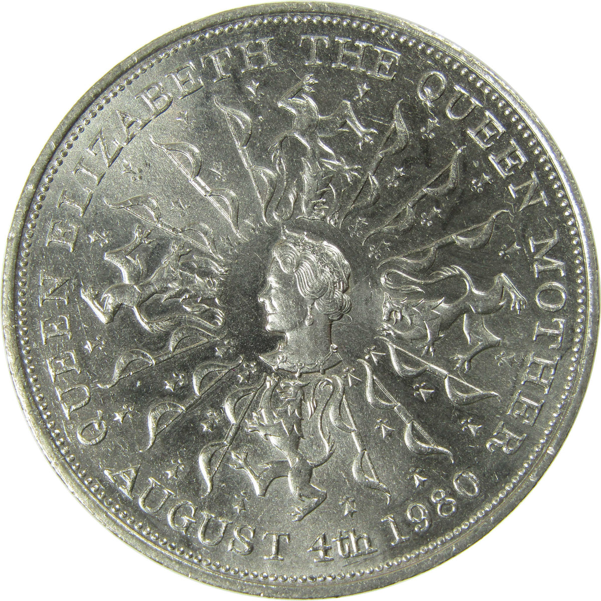 1980 United Kingdom 80th Birthday Queen Mother 25 Pence Uncirculated