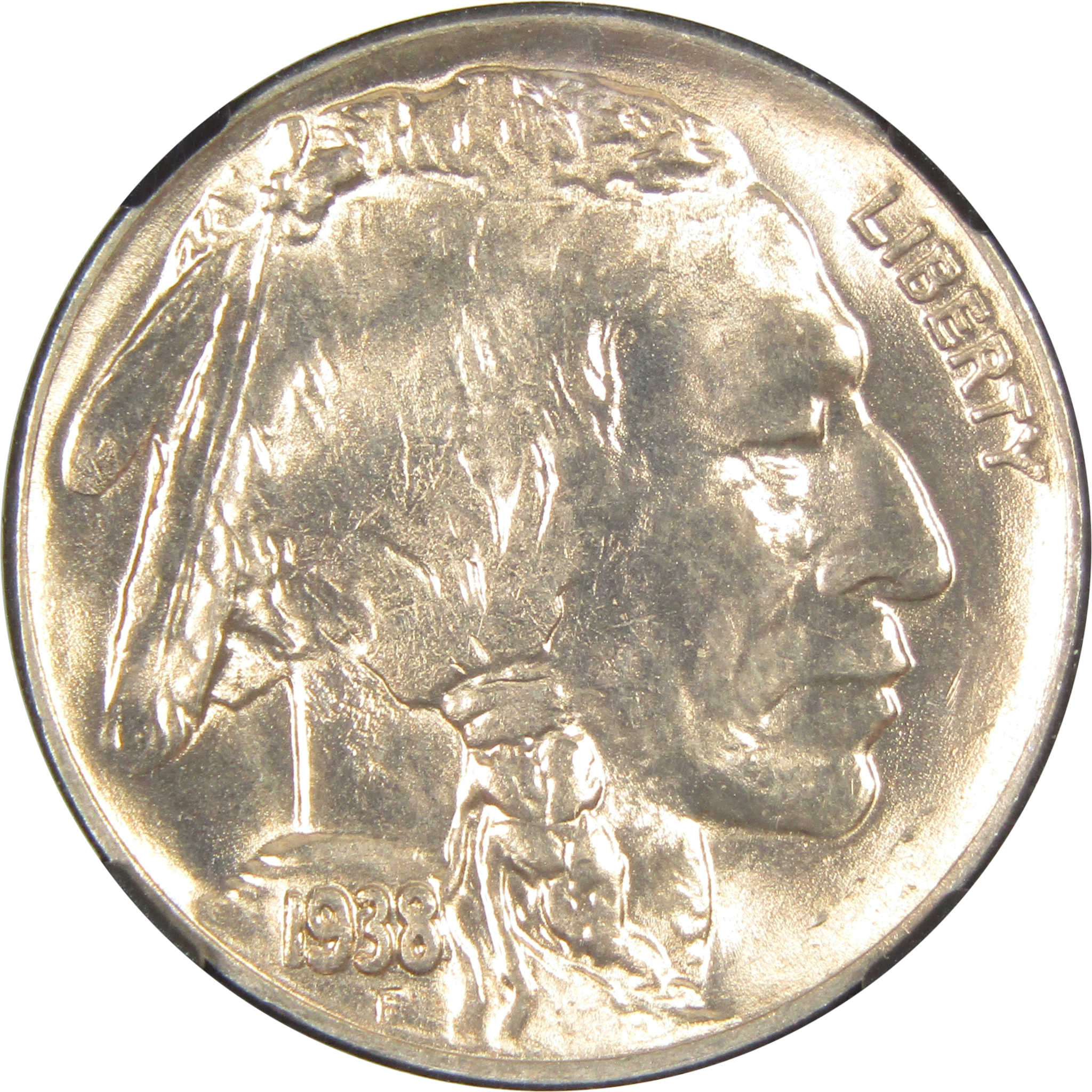 1938 D Buffalo Nickel MS 66 NGC 5c Original Bag Fragment SKU:I14587