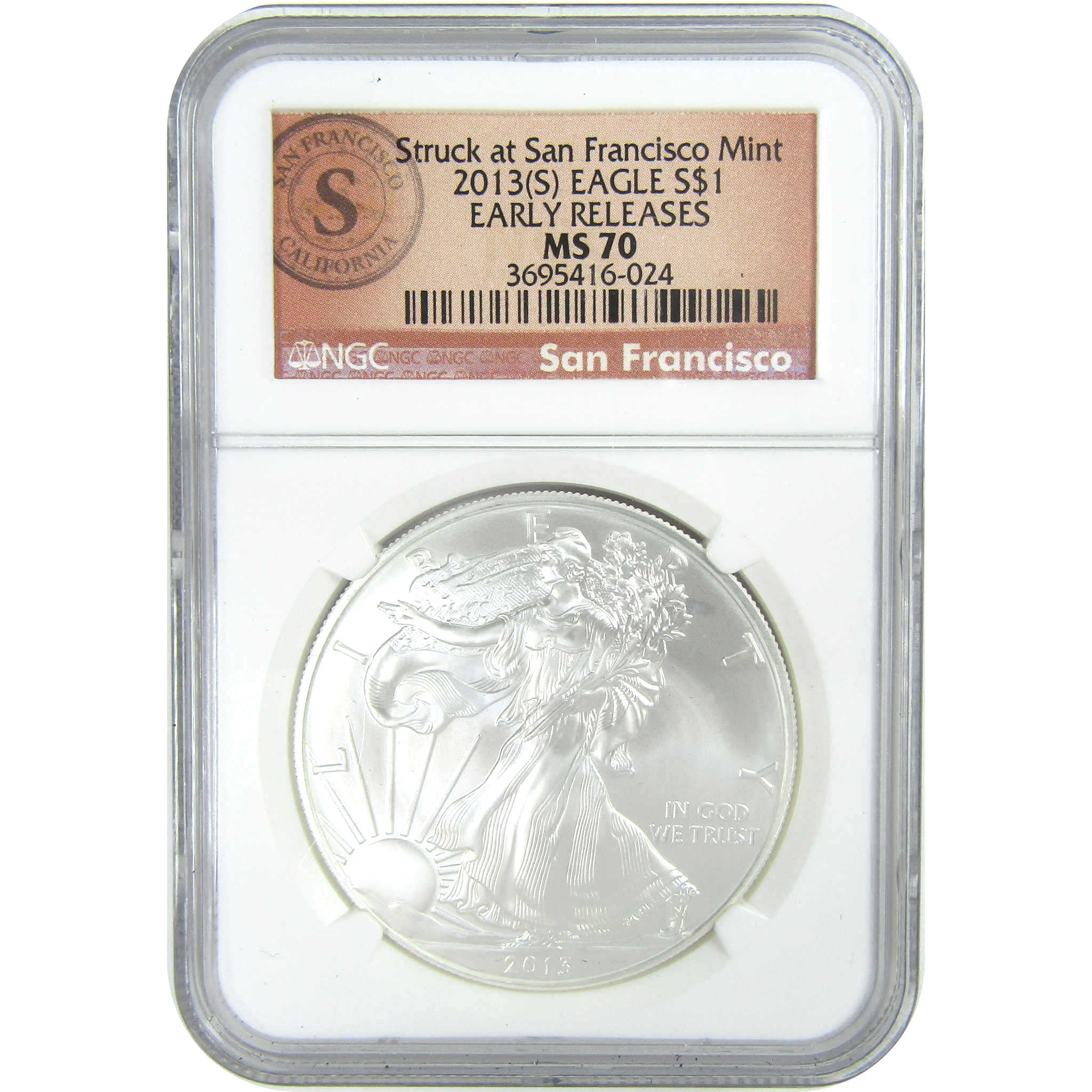 2013 (S) American Silver Eagle MS 70 NGC Early Releases SKU:CPC9432