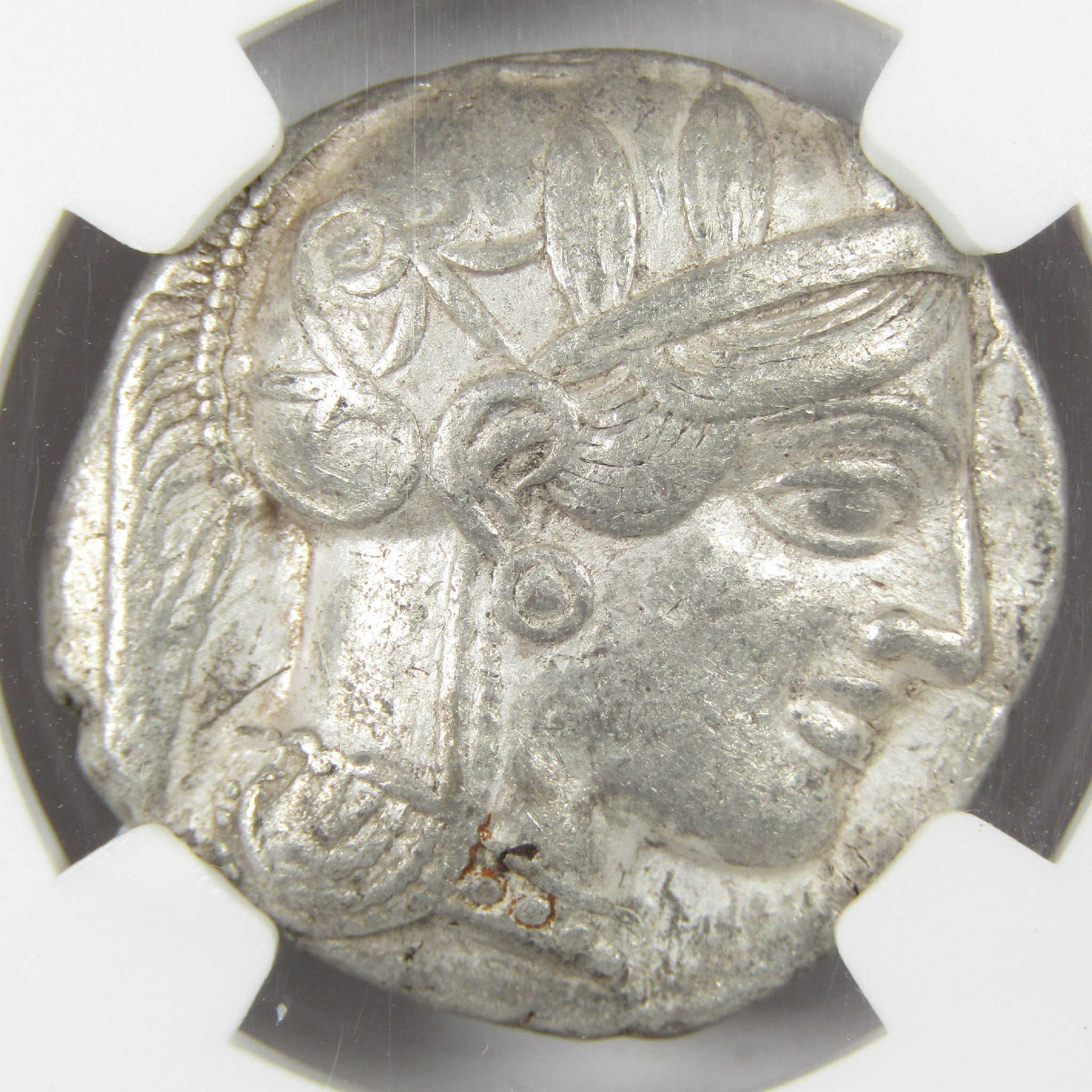 440-404 BC Attica Athens Silver Athena Owl Tetradrachm XF NGC Ancient