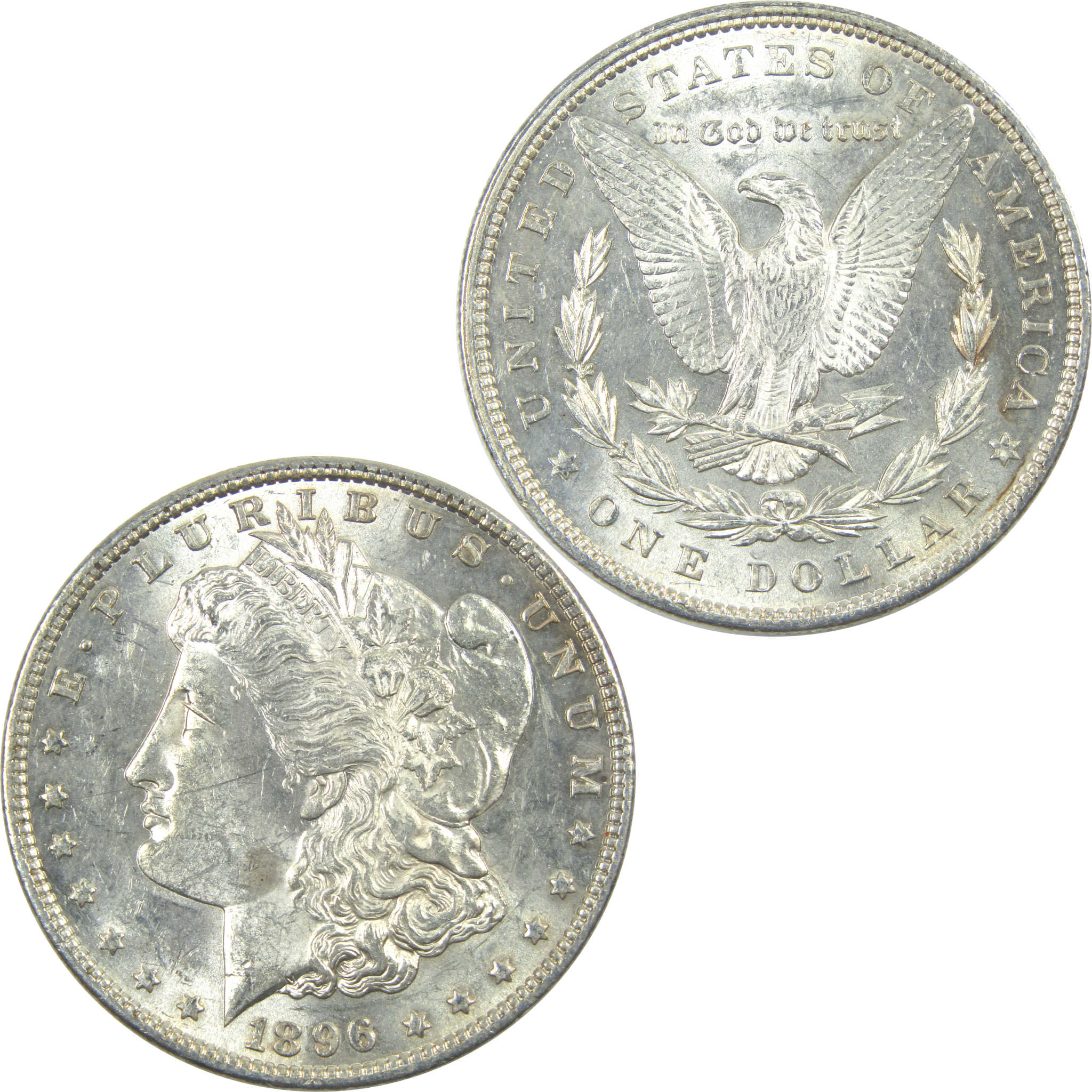 1896 Morgan Dollar AU About Uncirculated Silver $1 Coin SKU:I15415 - Morgan coin - Morgan silver dollar - Morgan silver dollar for sale - Profile Coins &amp; Collectibles