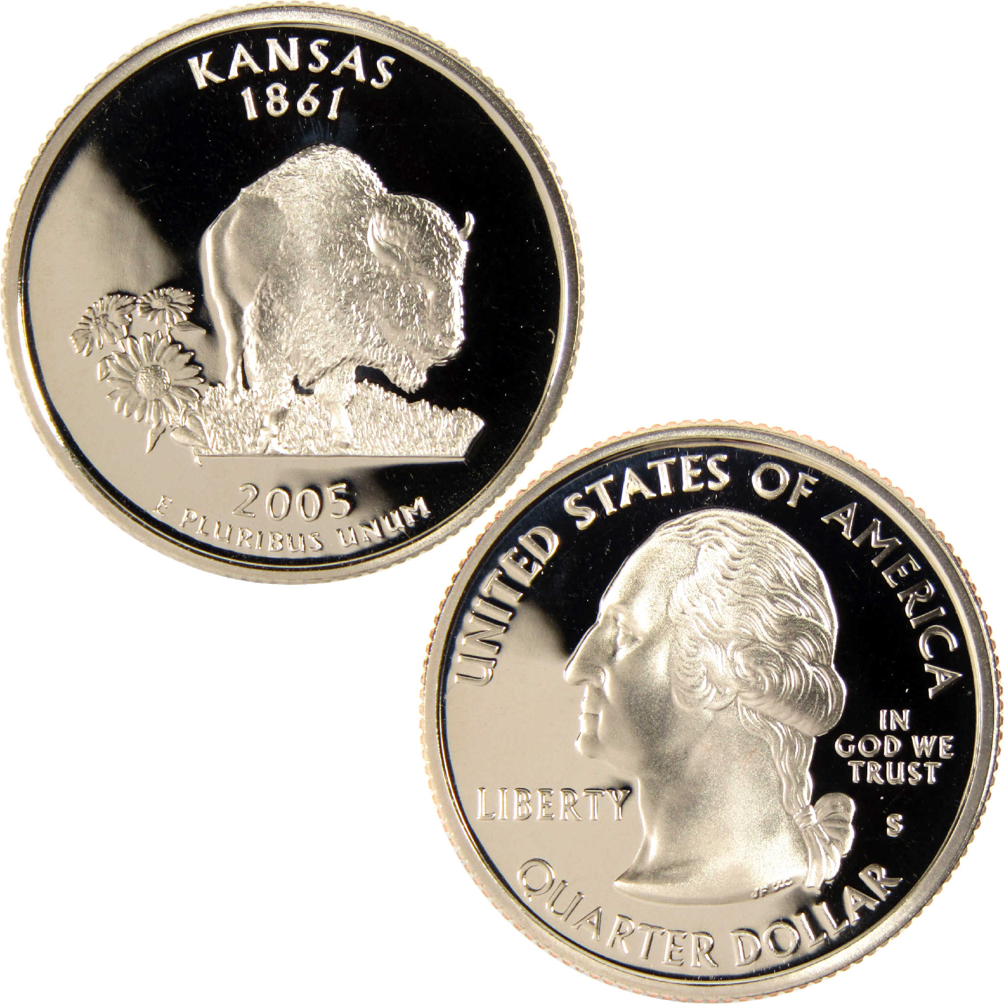 2005 S Kansas State Quarter Choice Proof Clad 25c Coin