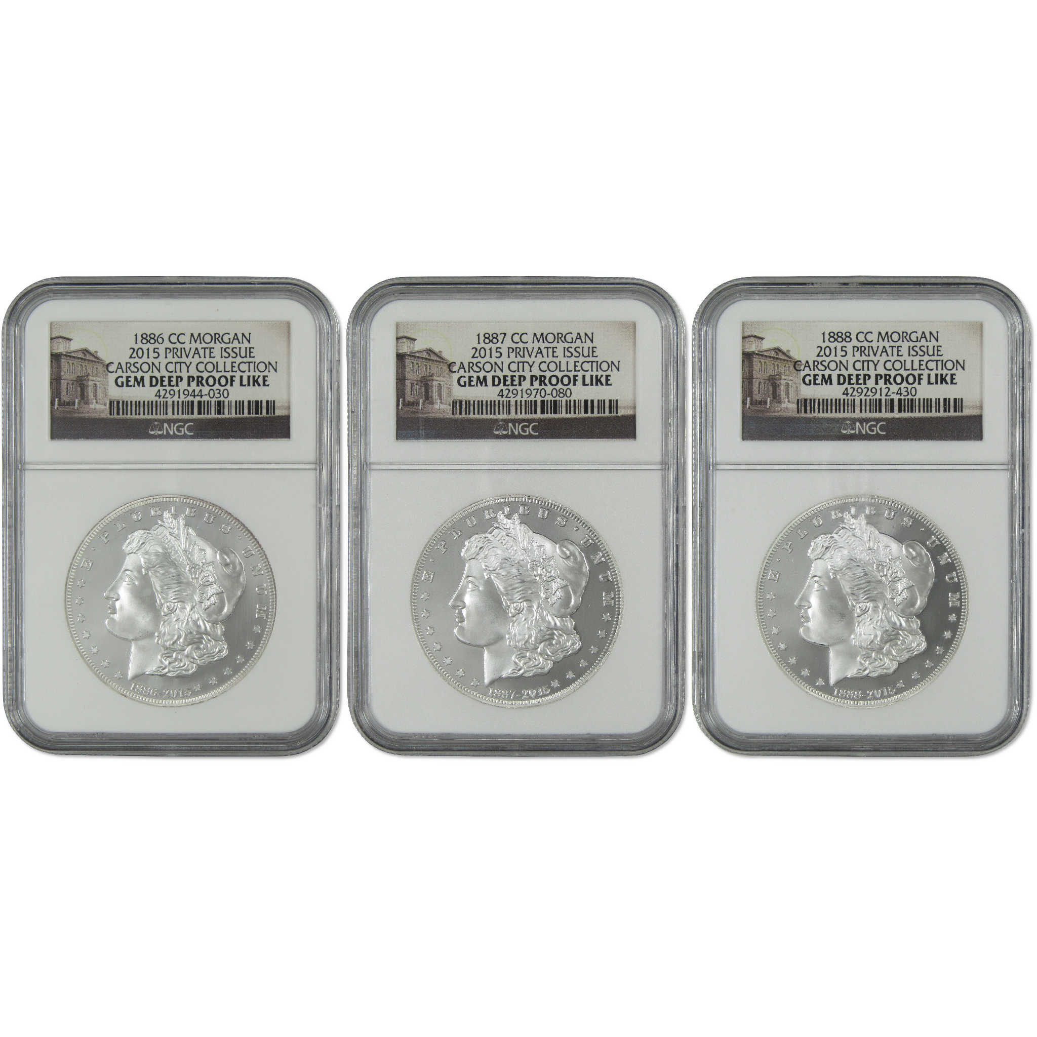 1886-1888 CC Morgan 2015 Private Issue Set Gem DPL NGC SKU:CPC7677