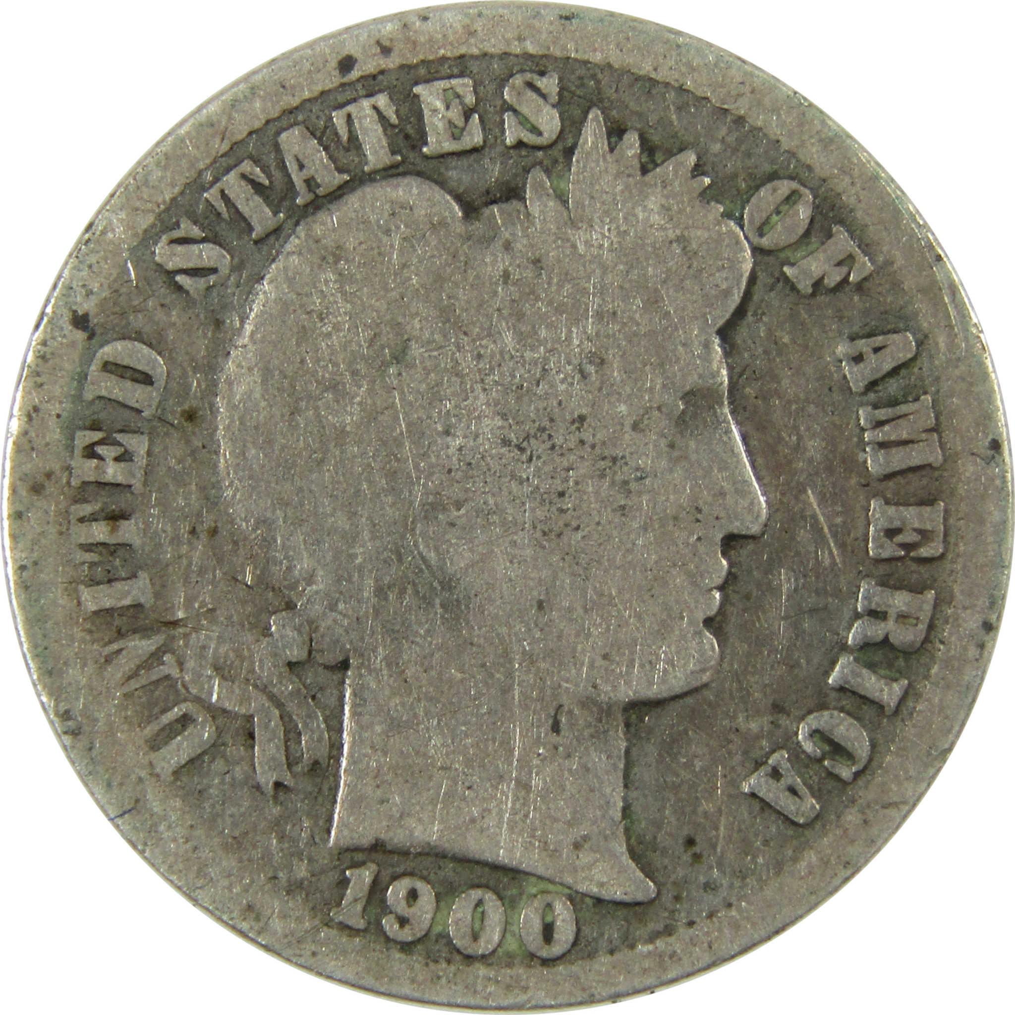 1900 S Barber Silver Dime AG About Good 10c Coin Collectible SKU:CP705