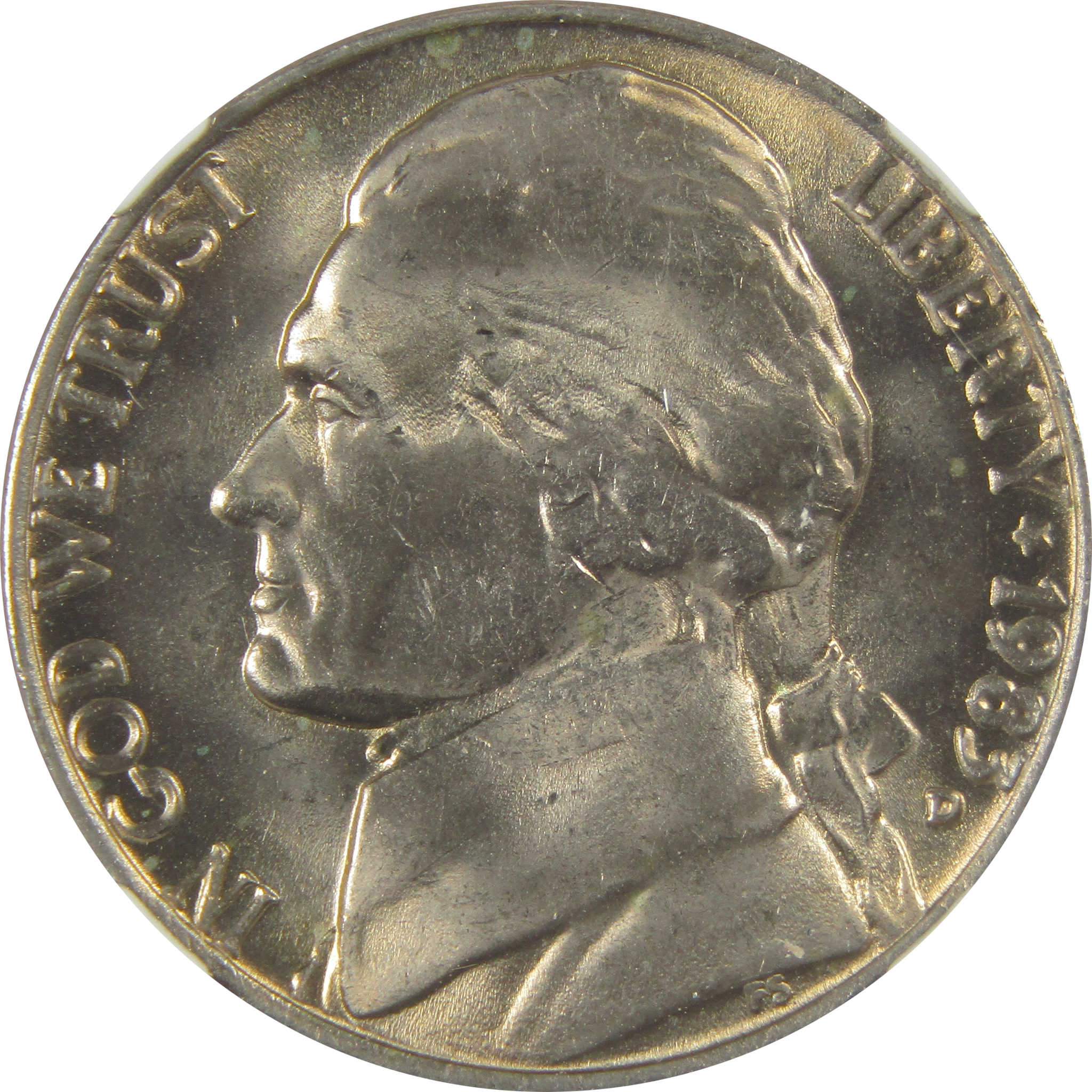 1983 D Jefferson Nickel MS 66 NGC Original Bag Fragment SKU:I22115