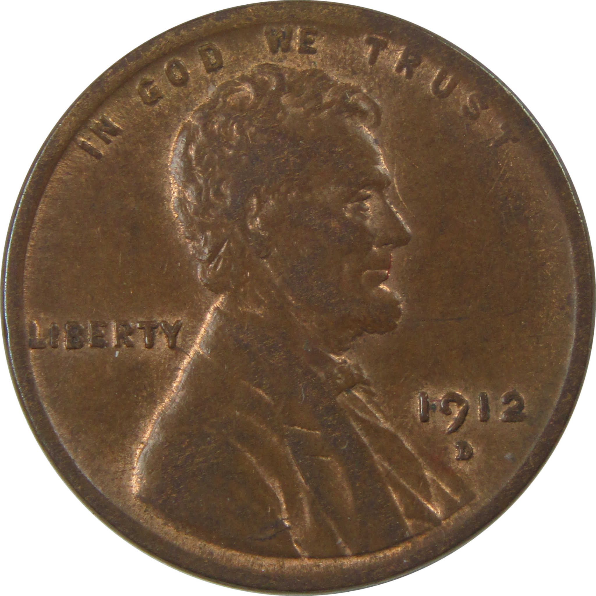 1912 D Lincoln Wheat Cent AU About Uncirculated Penny SKU:I22385