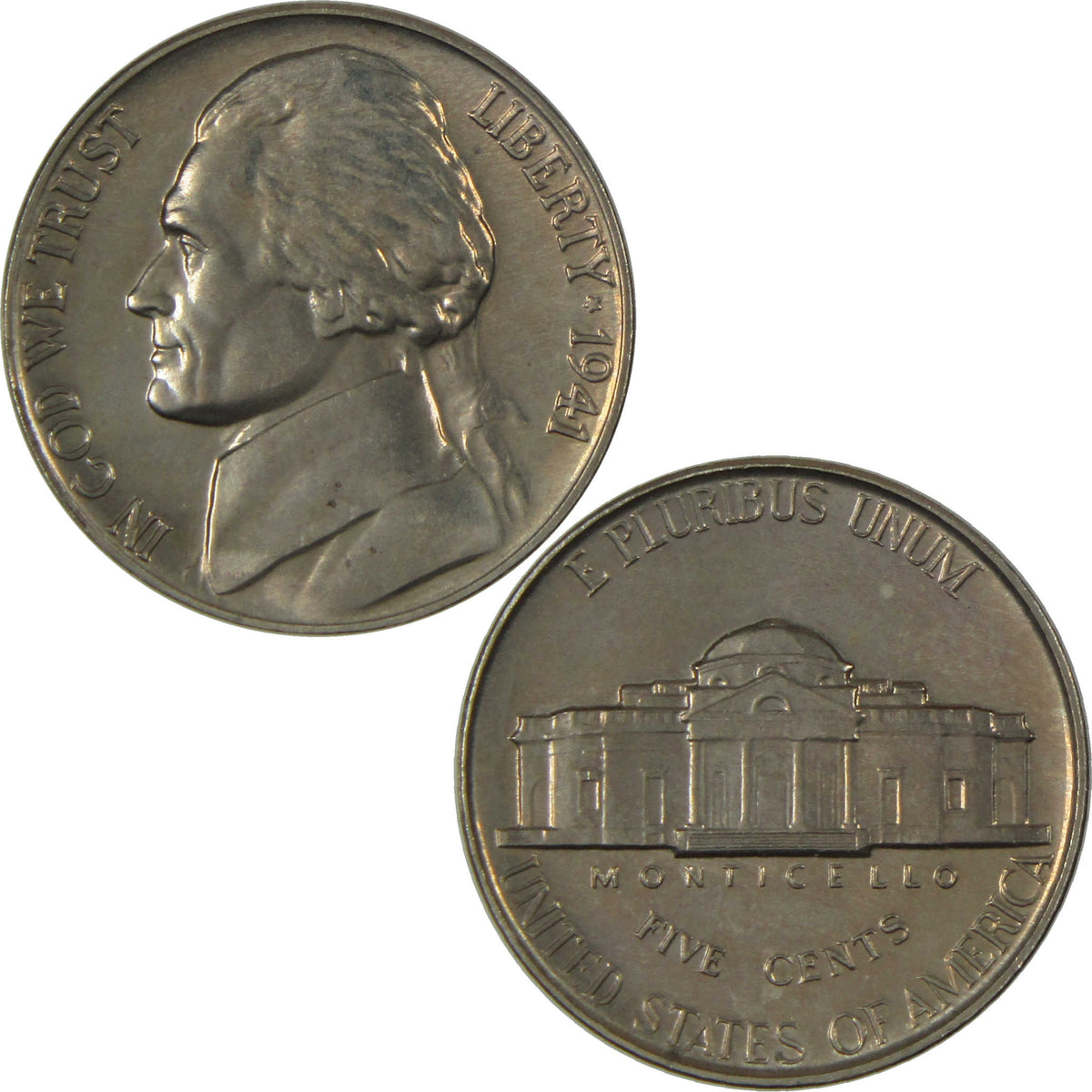 1941 Jefferson Nickel Proof 5c Coin Collectible