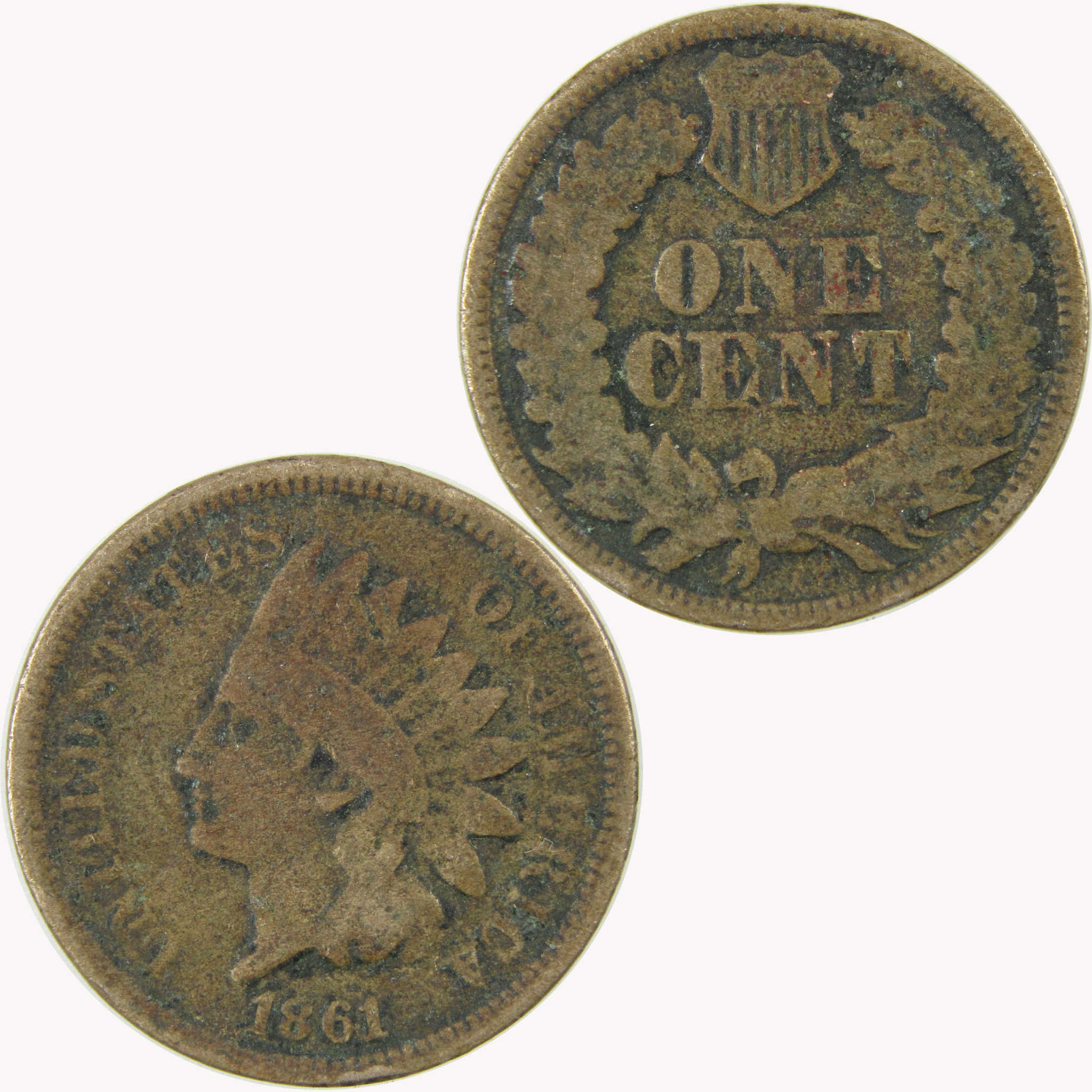 1861 Indian Head Cent G Good Penny 1c Coin SKU:CP1074