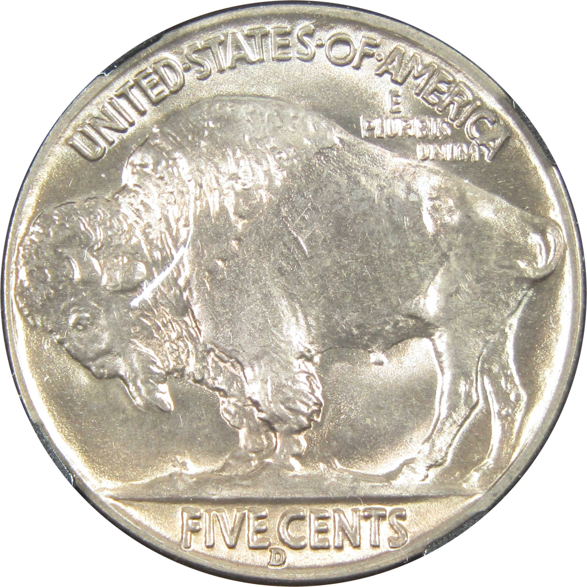 1938 D Buffalo Nickel MS 66 NGC 5c Original Bag Fragment SKU:I14583