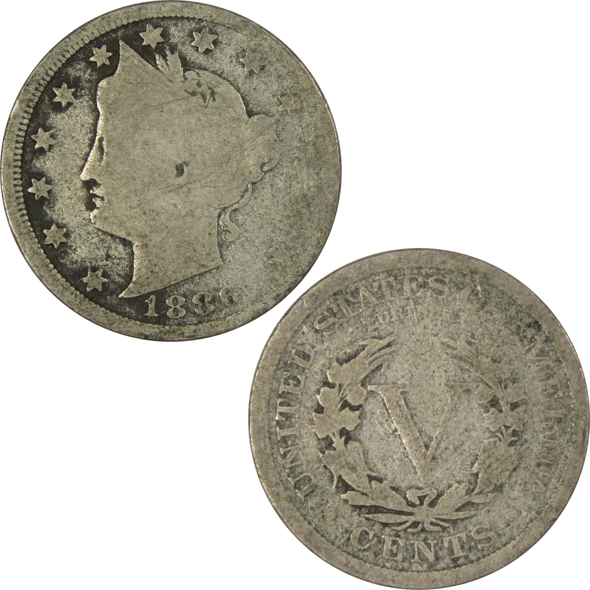 1886 Liberty Head V Nickel 5 Cent Piece AG About Good 5c SKU:IPC6577