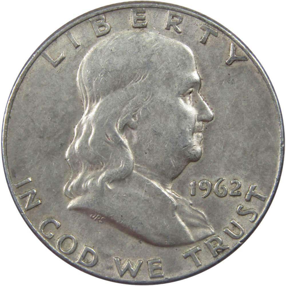 1962 D Franklin Half Dollar XF EF Extremely Fine 90% Silver 50c US Coin