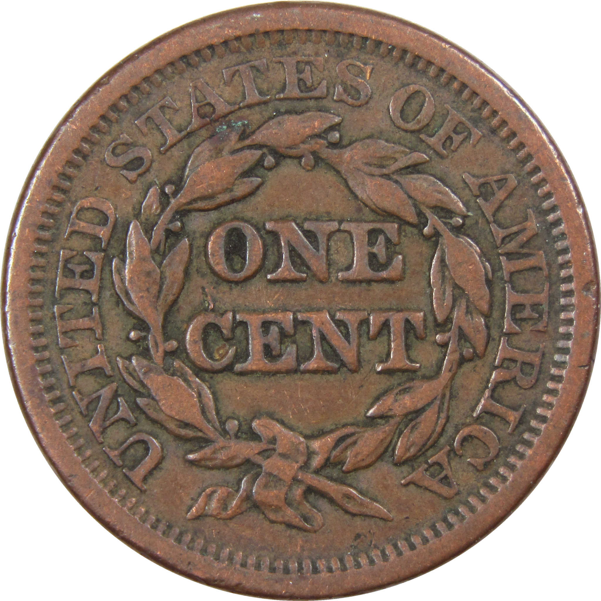 1848 Braided Hair Large Cent F Fine Copper Penny 1c SKU:IPC8806