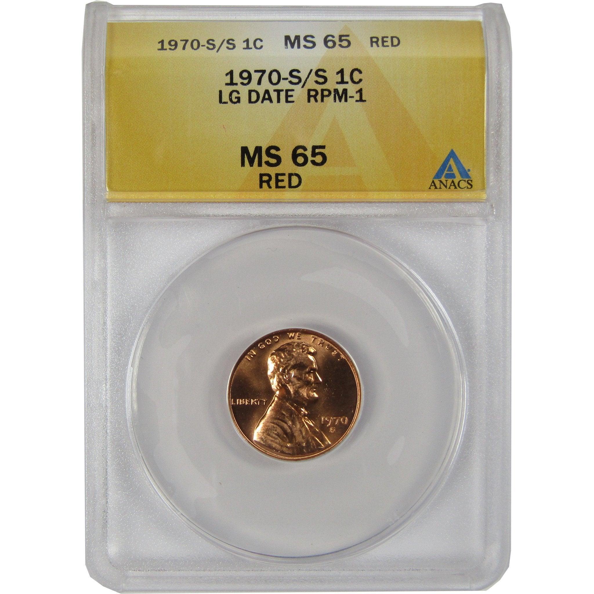 1970 S/S Lg Date Low 7 Lincoln Memorial Cent MS 65 ANACS SKU:CPC1080