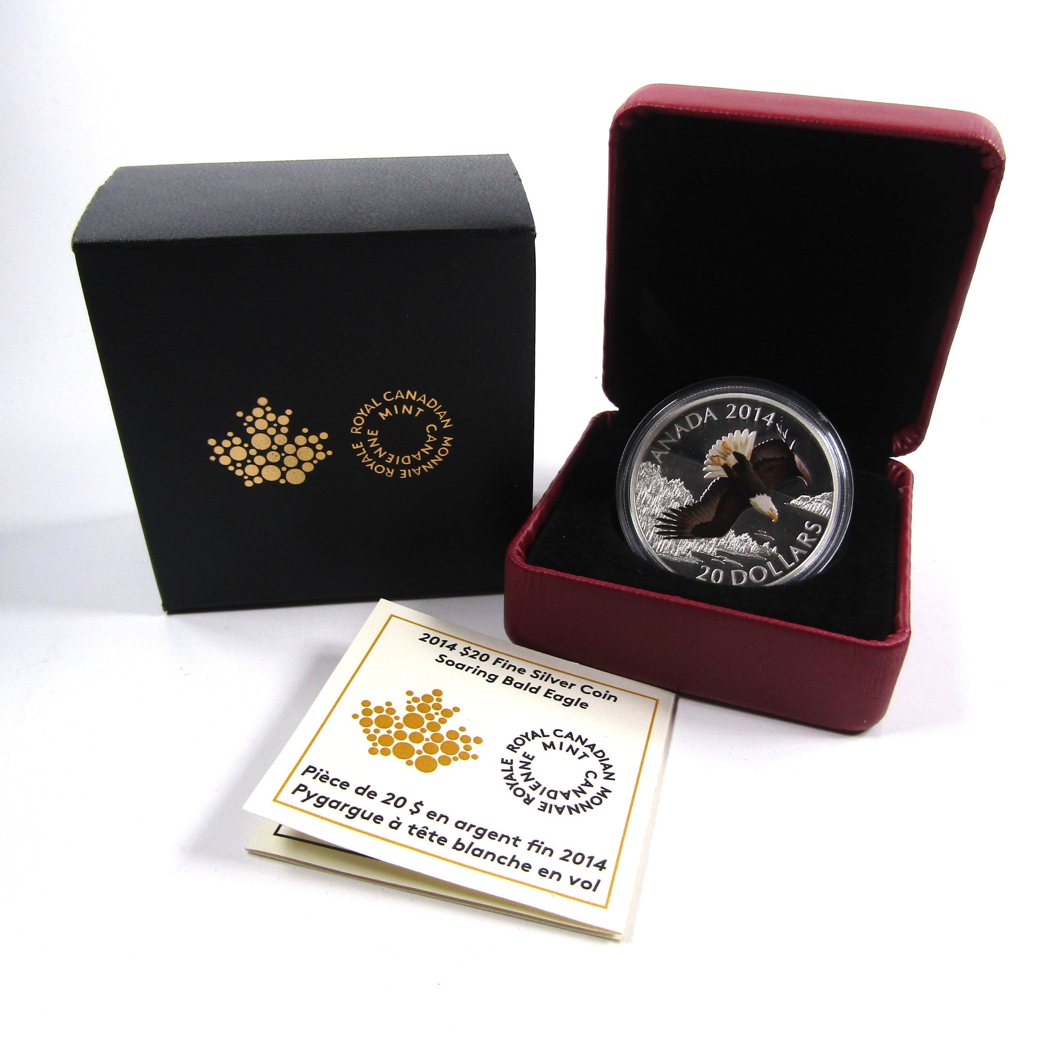 2014 Canadian Soaring Bald Eagle Silver Painted Proof COA SKU:CPC2061