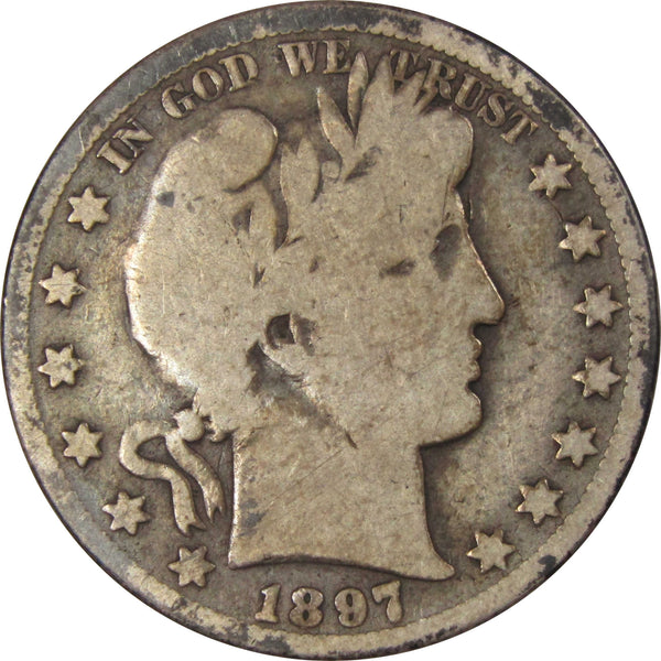 1897 O Barber Half Dollar AG About Good 90% Silver 50c US Type Coin Collectible-Profile Coins &amp; Collectibles