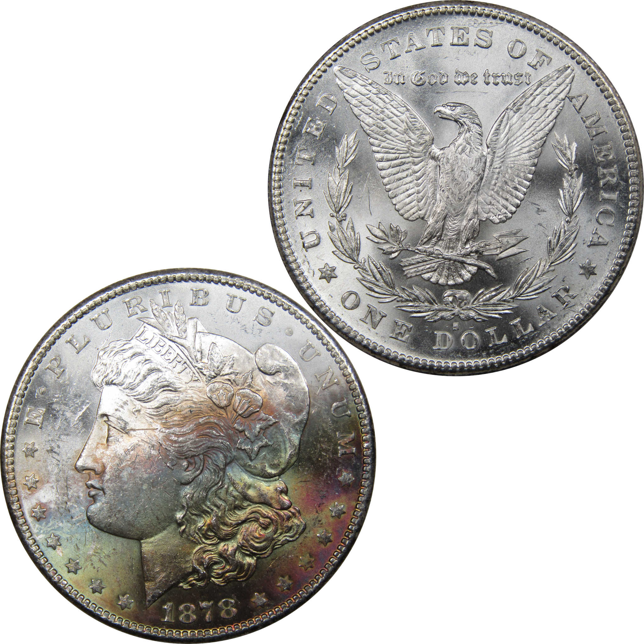 1878 S Morgan Dollar BU Uncirculated Mint State Silver Toned SKU:I2022