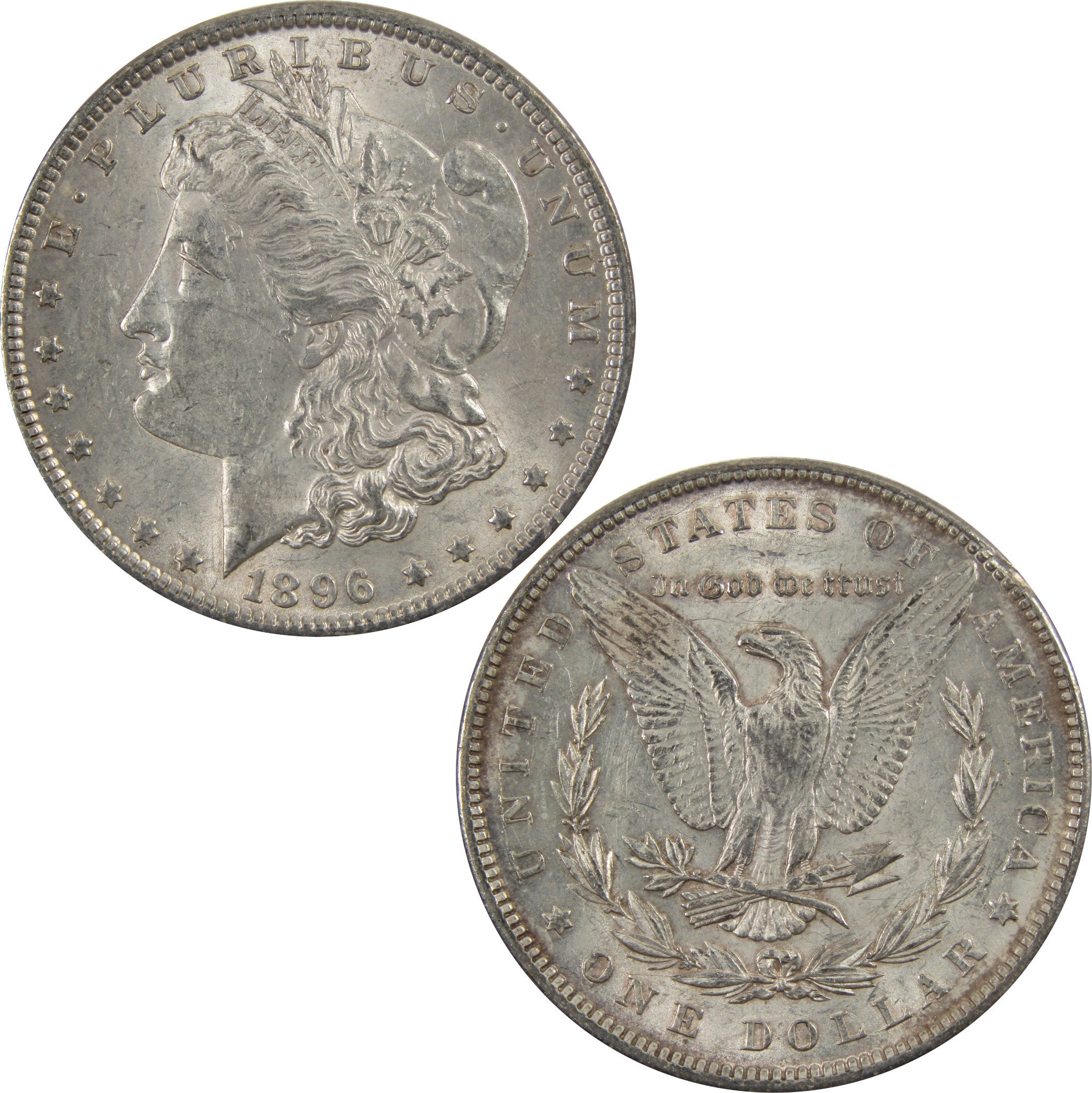 1896 Morgan Dollar AU About Uncirculated 90% Silver $1 Coin SKU:I5489 - Morgan coin - Morgan silver dollar - Morgan silver dollar for sale - Profile Coins &amp; Collectibles