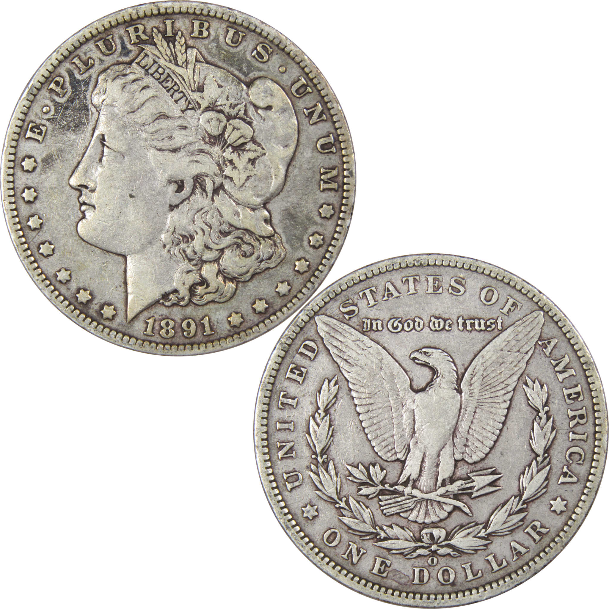 1891 O VAM-1A1 E on Reverse Morgan Dollar VF Very Fine SKU:IPC9877 - Morgan coin - Morgan silver dollar - Morgan silver dollar for sale - Profile Coins &amp; Collectibles