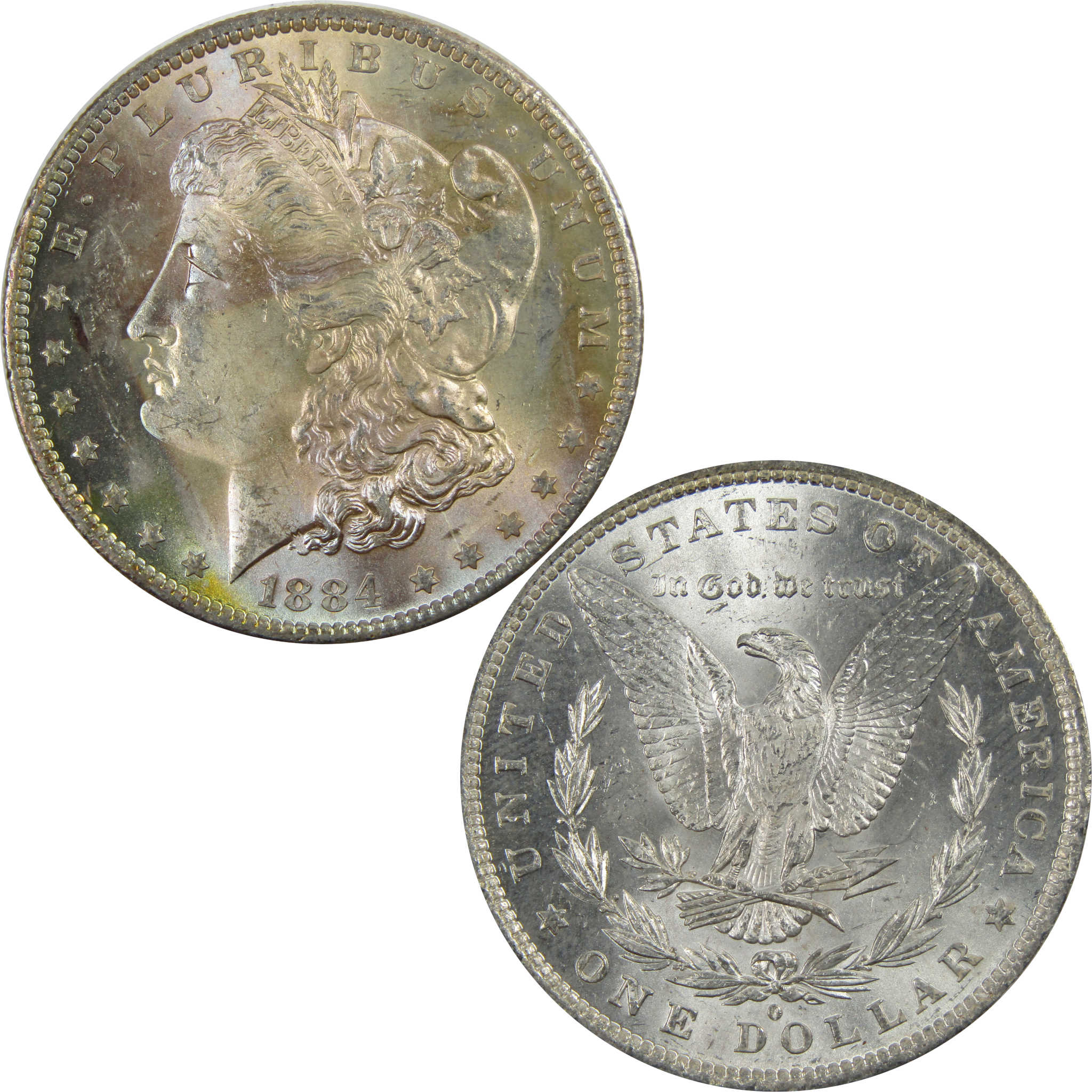1884 O Morgan Dollar BU Uncirculated 90% Silver Coin Toned SKU:I7162