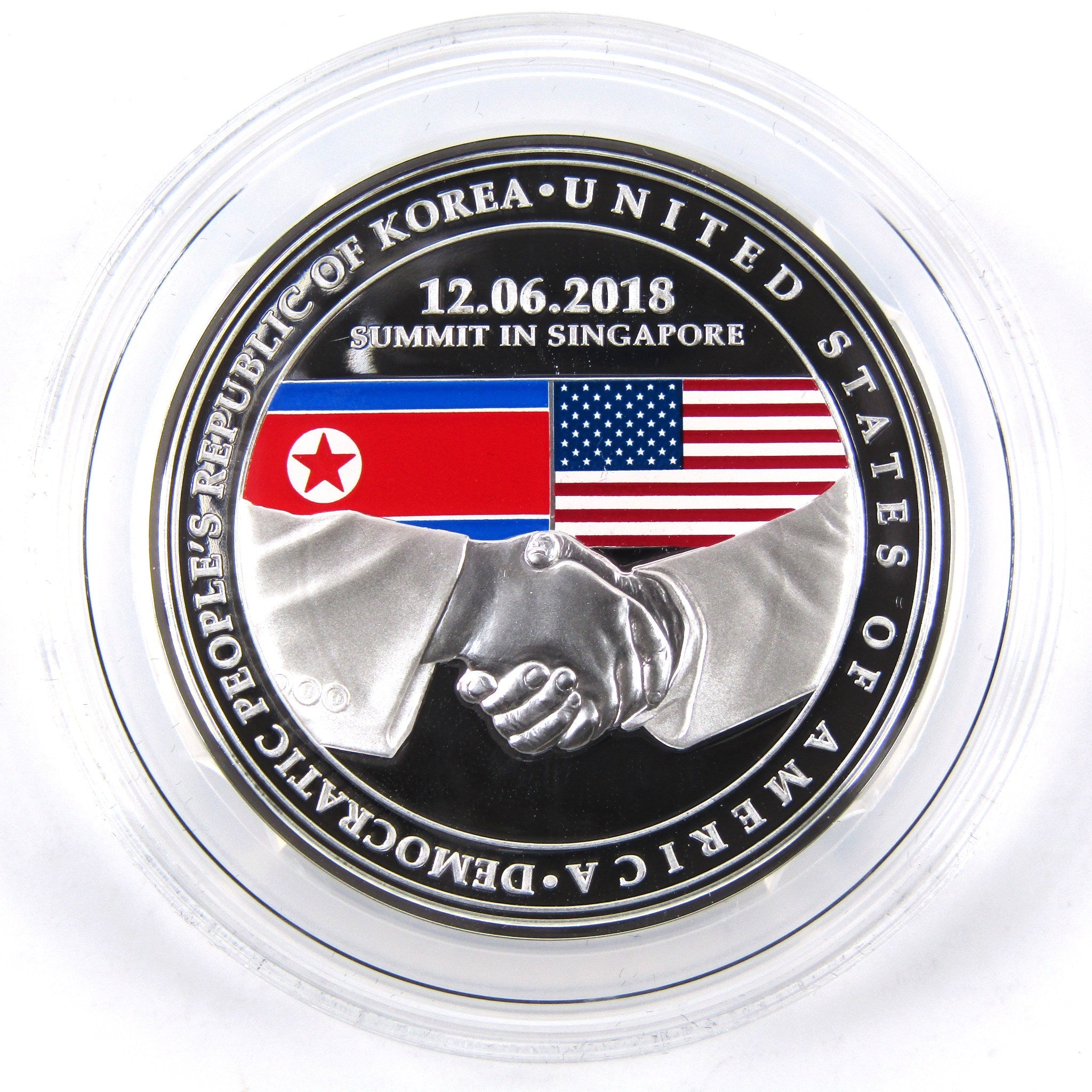 2018 USA DPRK Summit Singapore Silver Proof Medallion COA SKU:CPC1994