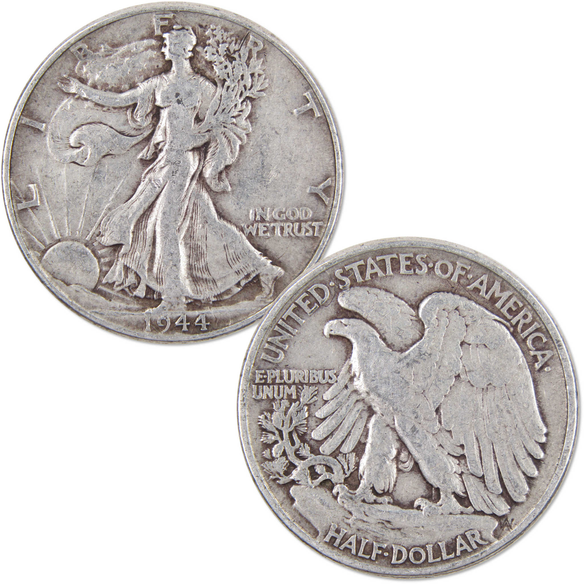 1941-1945 Liberty Walking Half Dollar 5 Coin Set AG About Good 90% Silver 50c