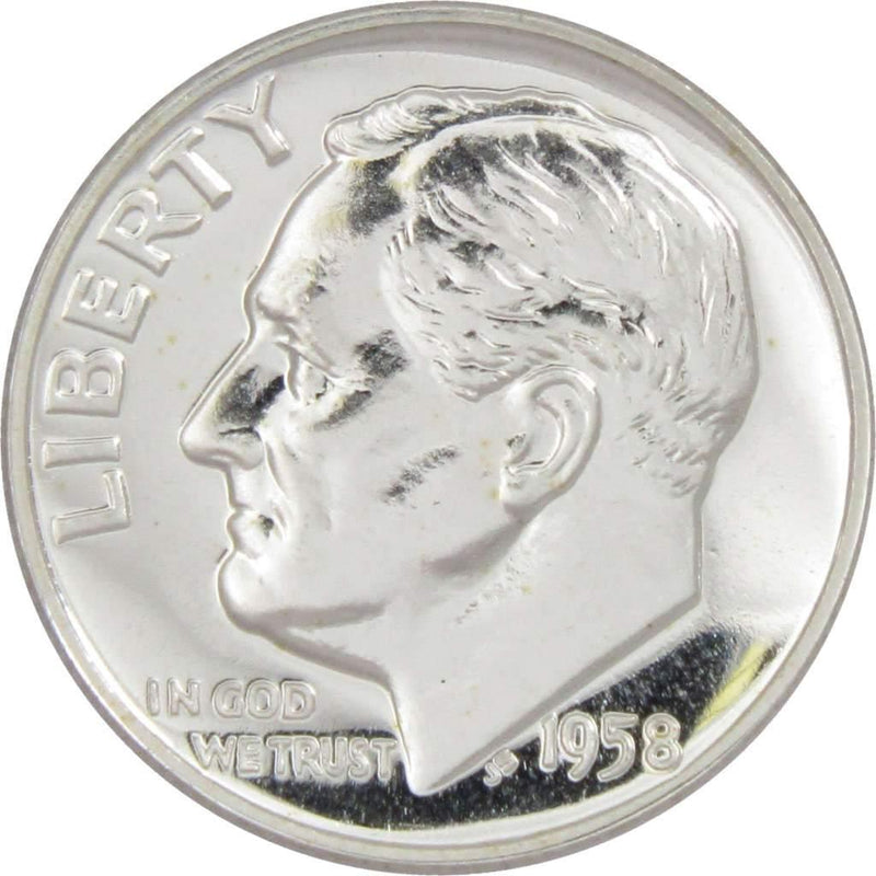 1958 Roosevelt Dime Choice Proof 90% Silver 10c US Coin Collectible - Roosevelt coin - Profile Coins &amp; Collectibles
