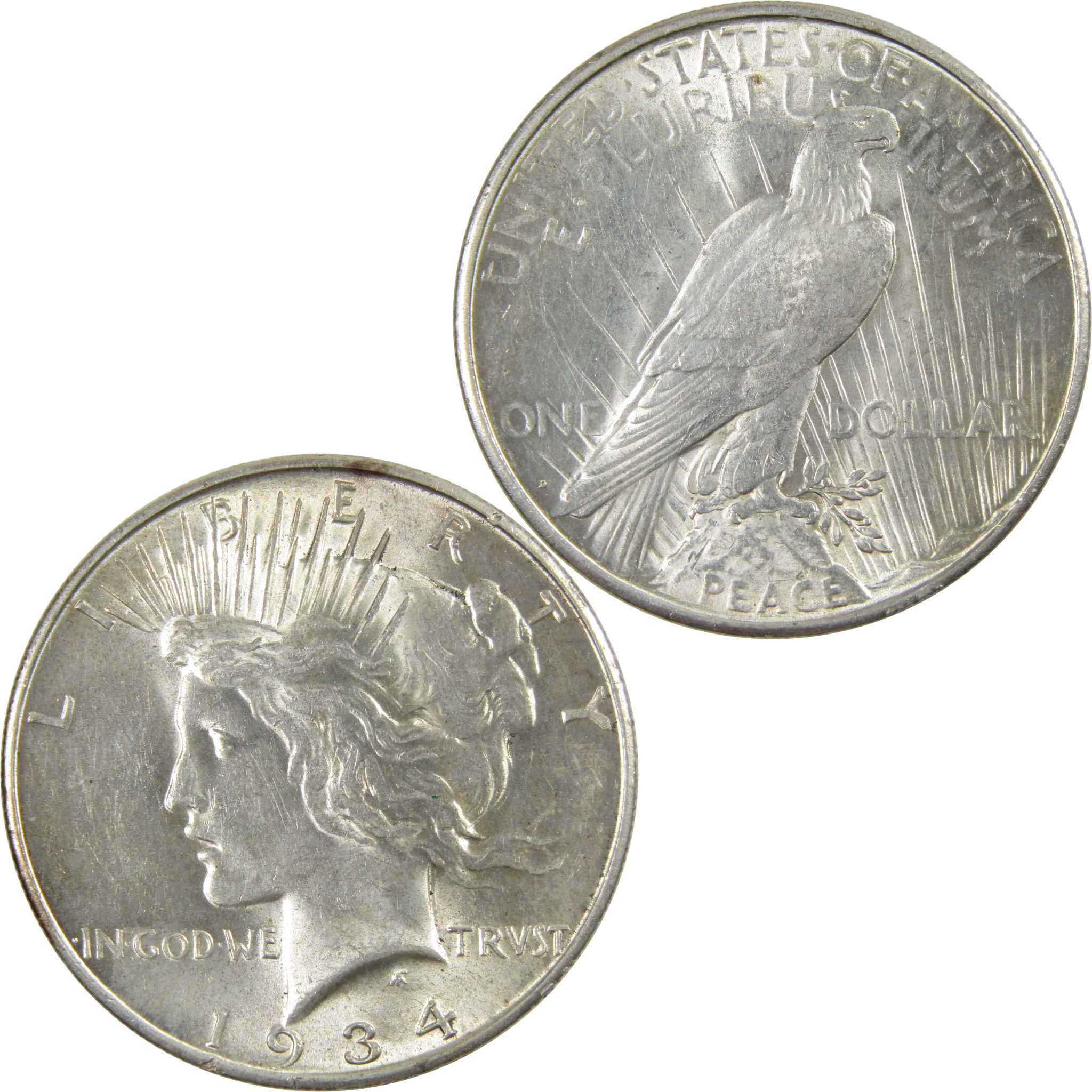 1934 D Peace Dollar BU Uncirculated 90% Silver $1 Coin SKU:I4065