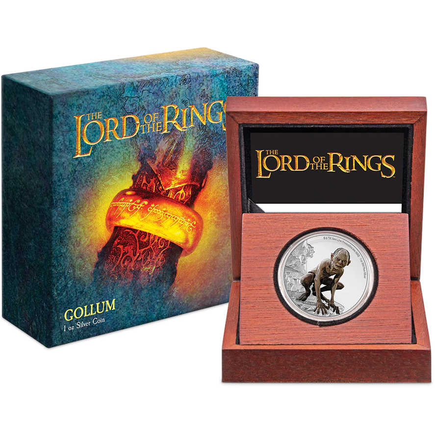 The Lord of the Rings Gollum Fine Silver Proof 2022 Niue COA SKU:OPC22