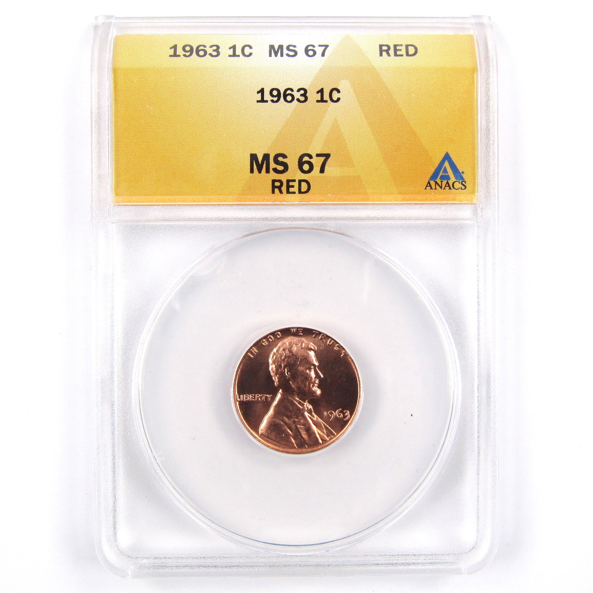 1963 Lincoln Memorial Cent MS 67 ANACS Penny Uncirculated SKU:CPC2346