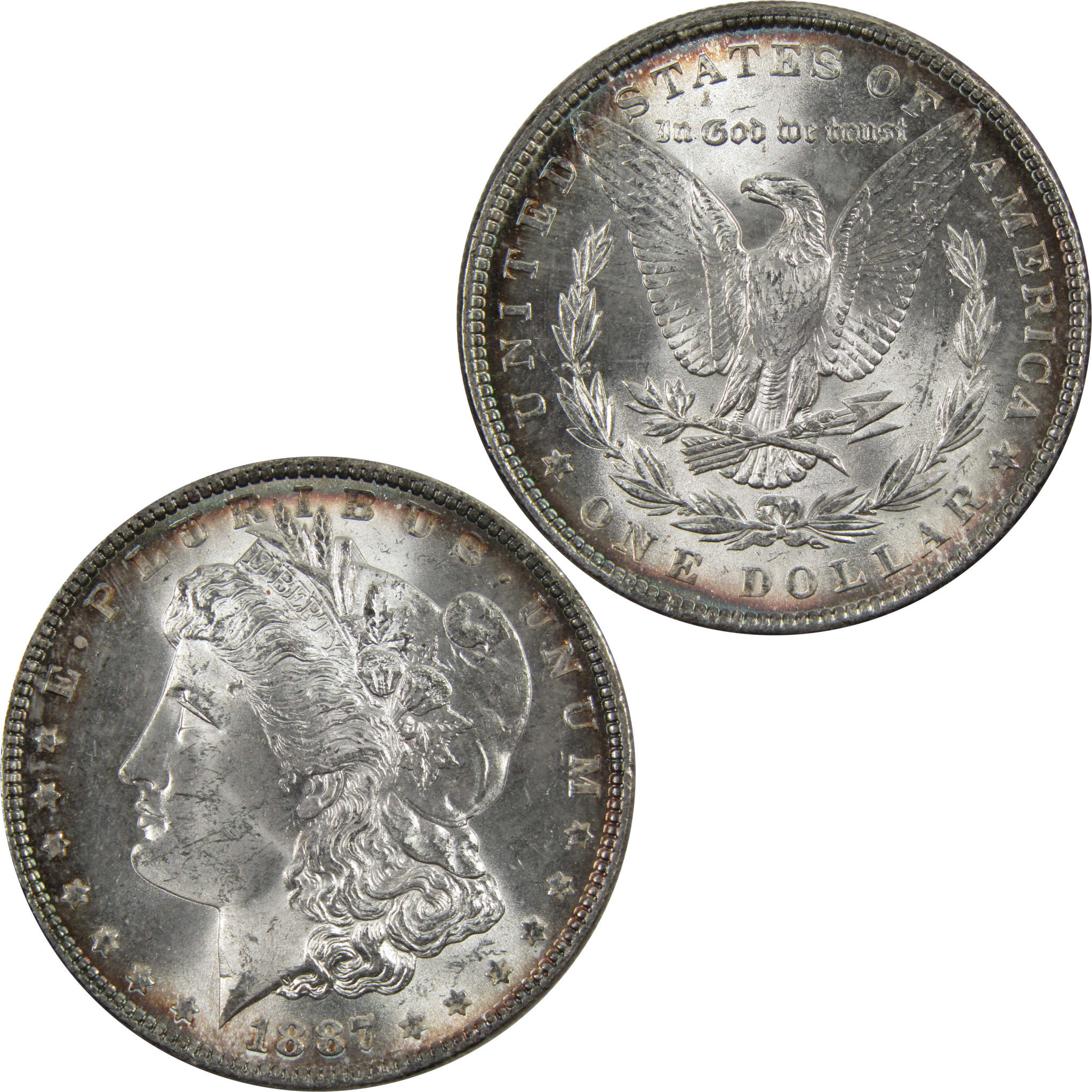 1887 Morgan Dollar BU Choice Uncirculated Silver $1 Toned SKU:I4932