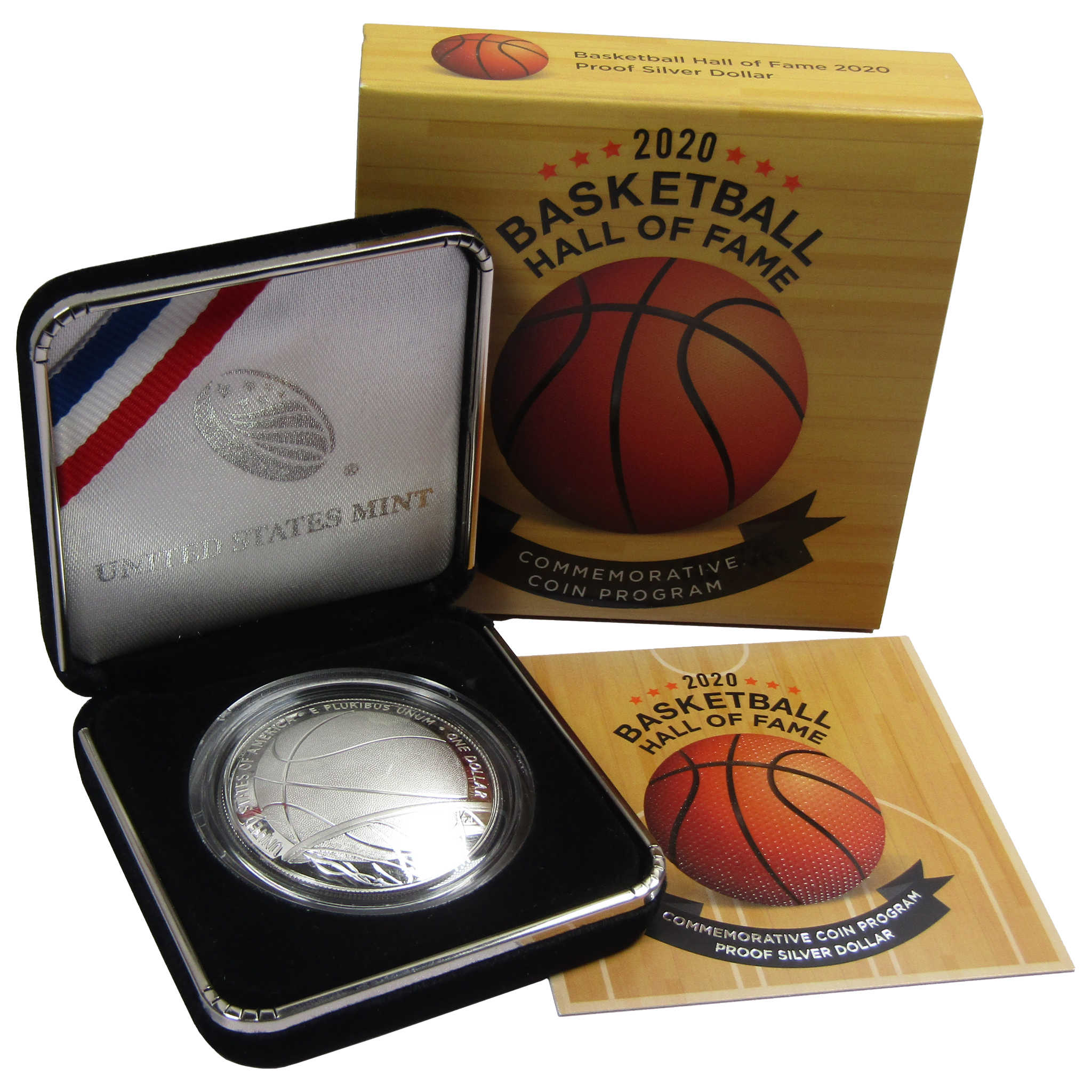 Basketball Hall of Fame Commemorative Dollar 2020 P Proof Silver $1 OGP COA