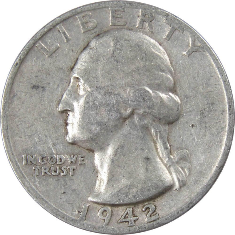 1942 S Washington Quarter AG About Good 90% Silver 25c US Coin Collectible - Washington Quarters for Sale - Profile Coins &amp; Collectibles