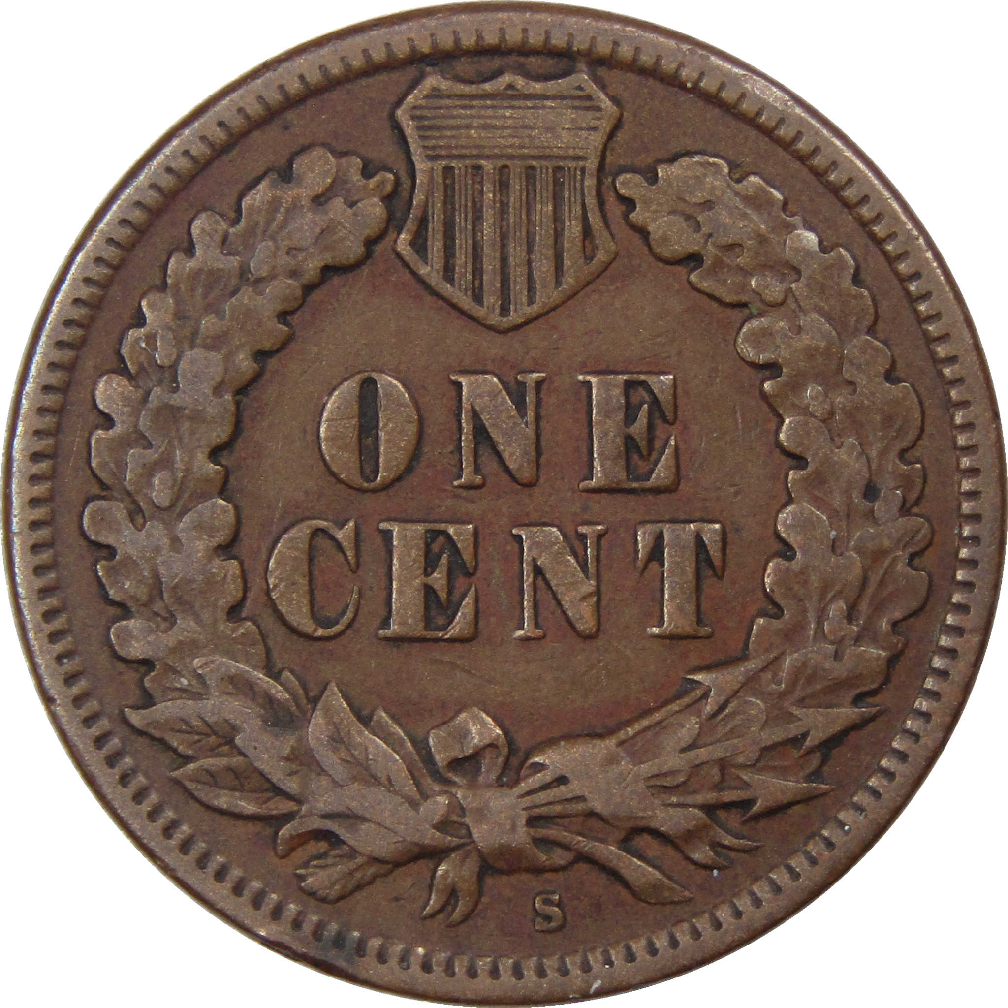1908 S Indian Head Cent F Fine Penny 1c US Coin Collectible SKU:I1564