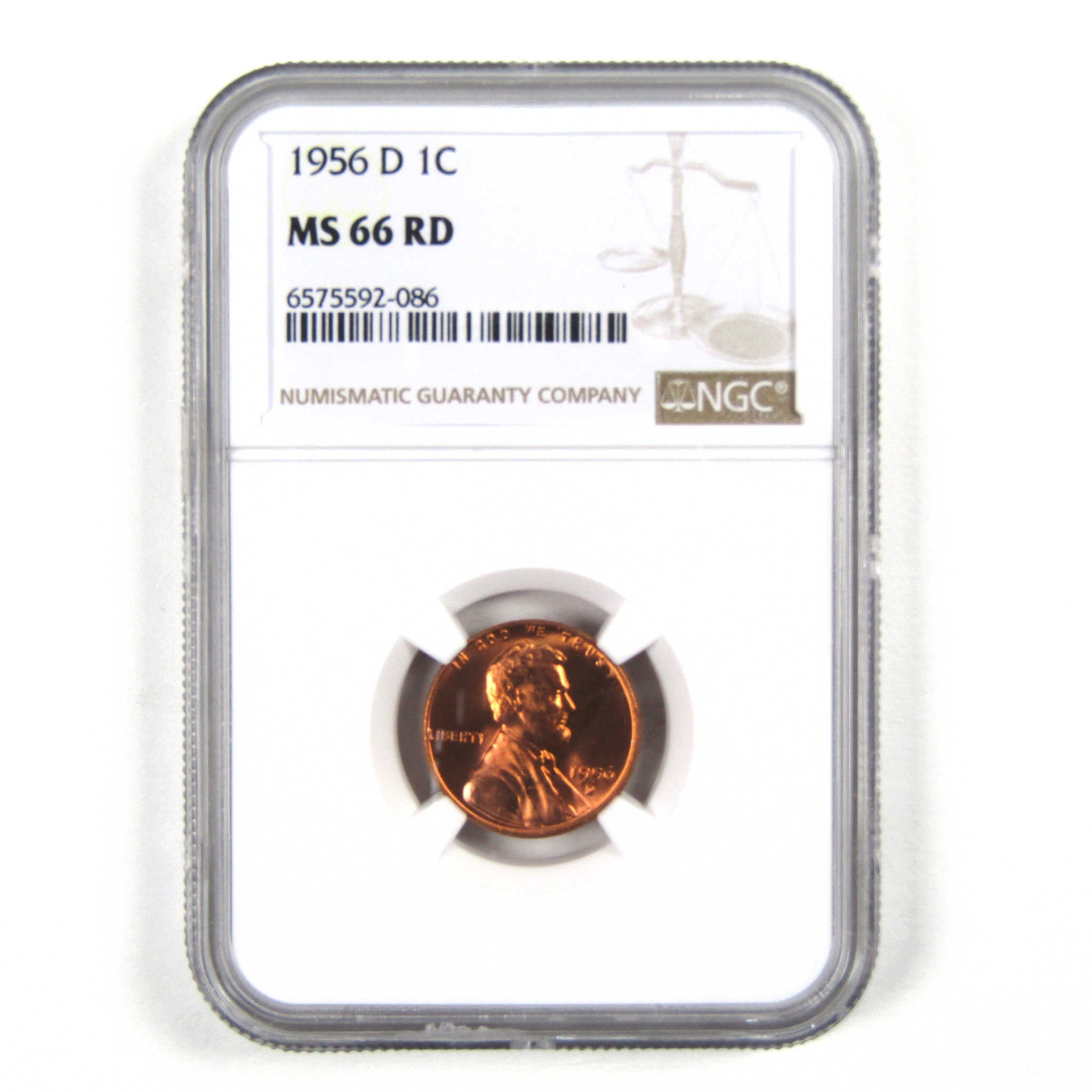 1956 D Lincoln Wheat Cent MS 66 RD NGC Penny Uncirculated SKU:I3675