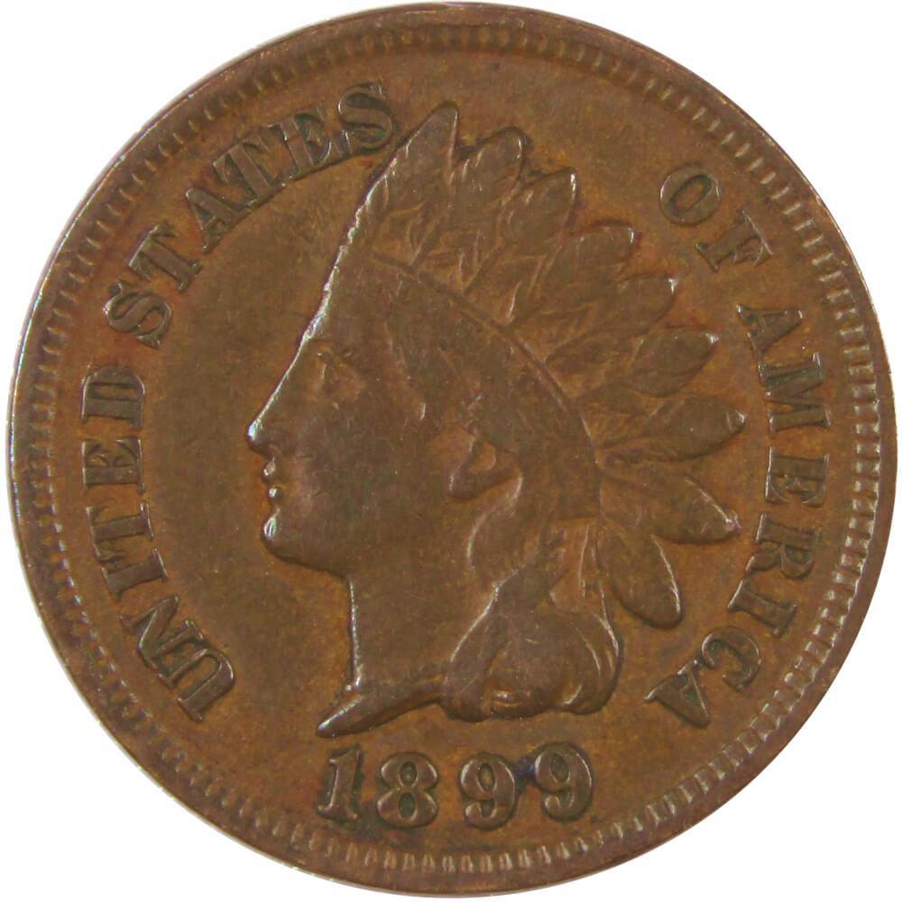 1899 Indian Head Cent F Fine Bronze Penny 1c Coin Collectible