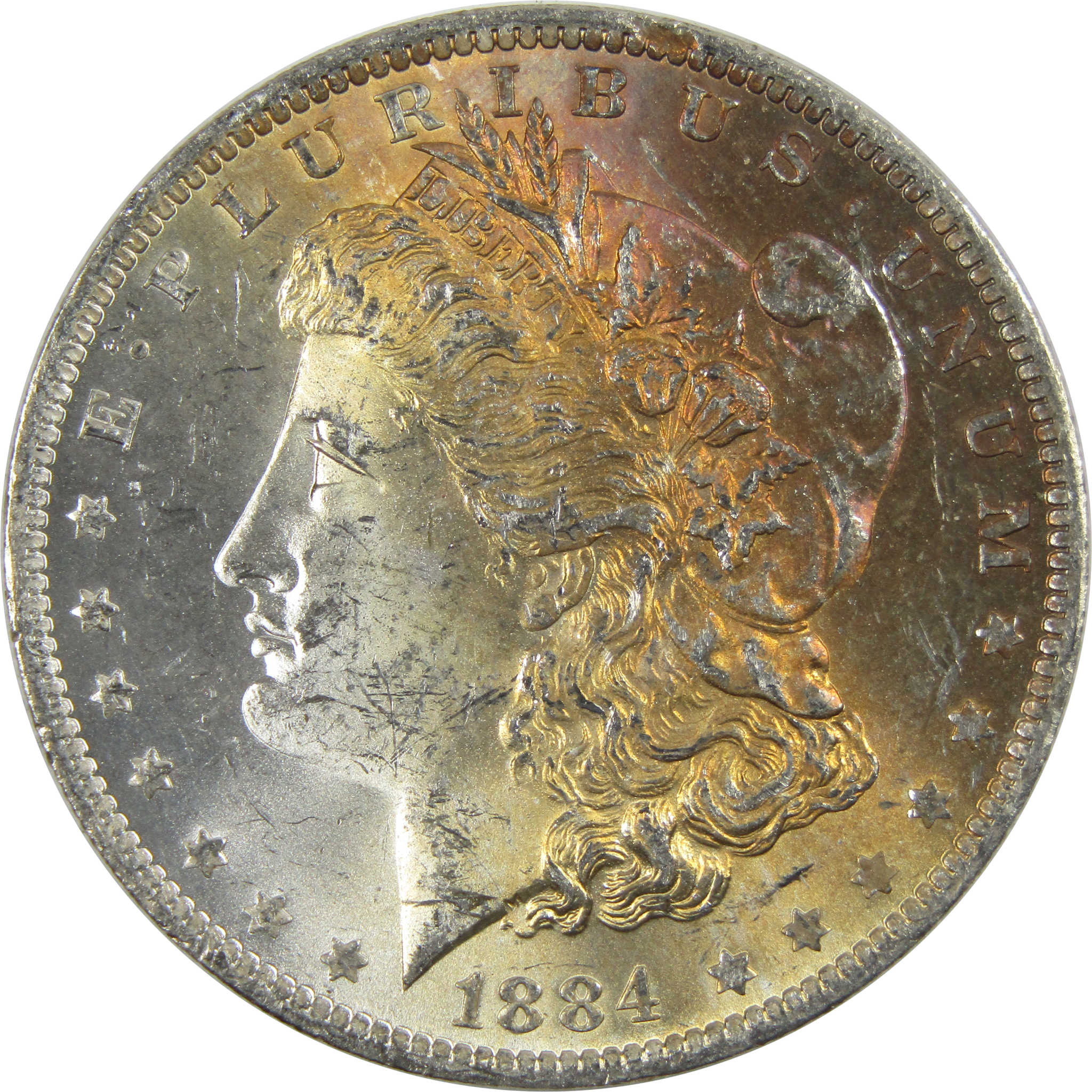 1884 O Morgan Dollar BU Uncirculated 90% Silver Coin Toned SKU:I7160