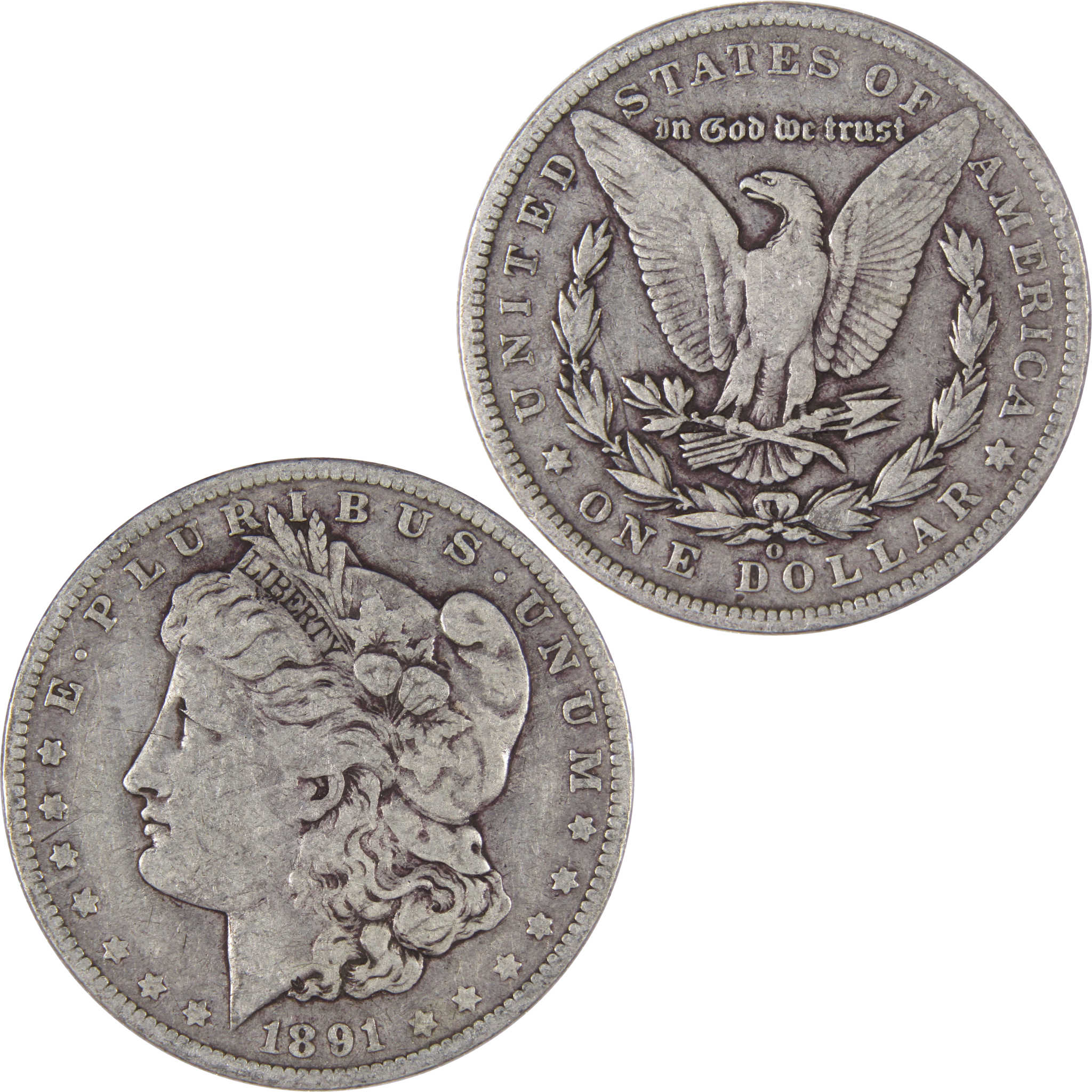 1891 O VAM-1A1 E on Reverse Morgan Dollar F Fine Silver Coin SKU:I2334 - Morgan coin - Morgan silver dollar - Morgan silver dollar for sale - Profile Coins &amp; Collectibles