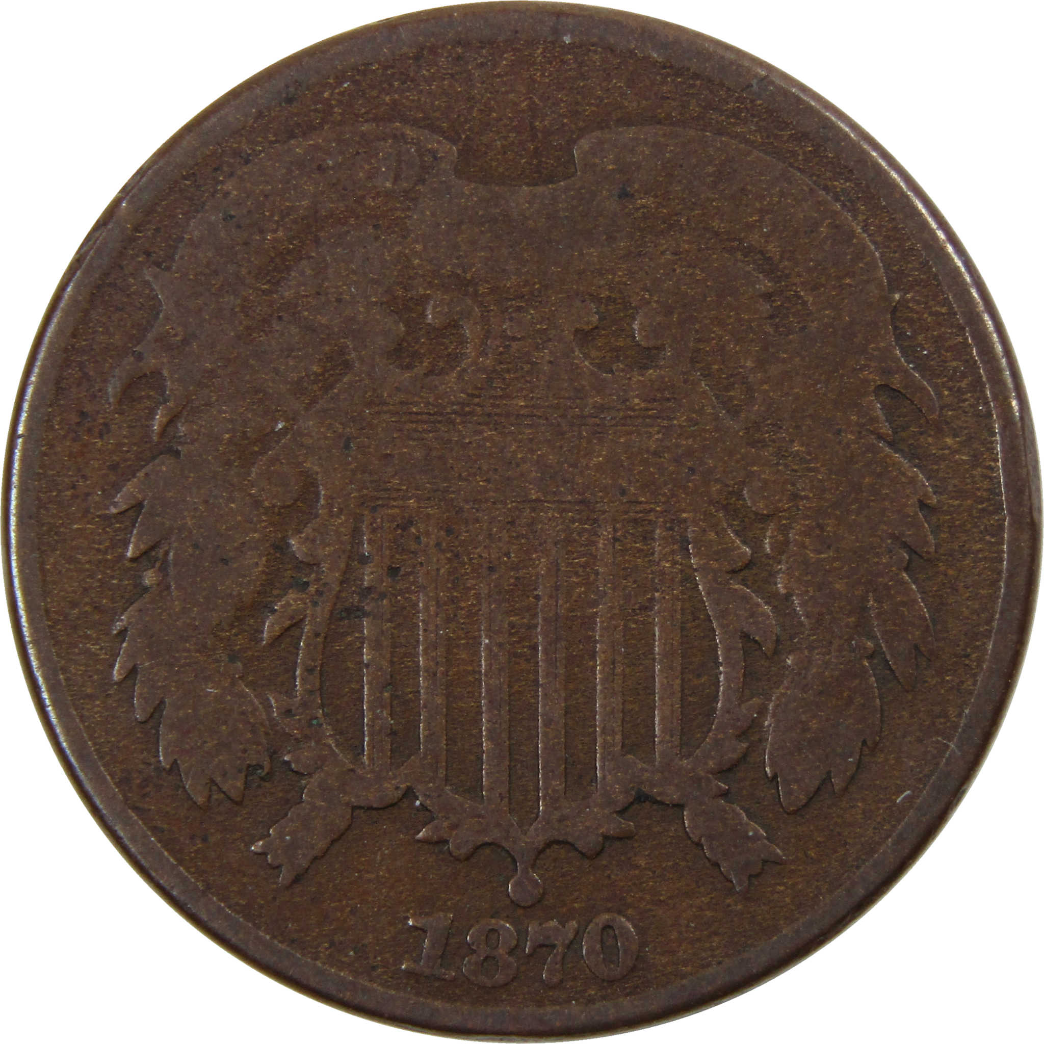 1870 Two Cent Piece AG About Good 2c US Type Coin SKU:I3587