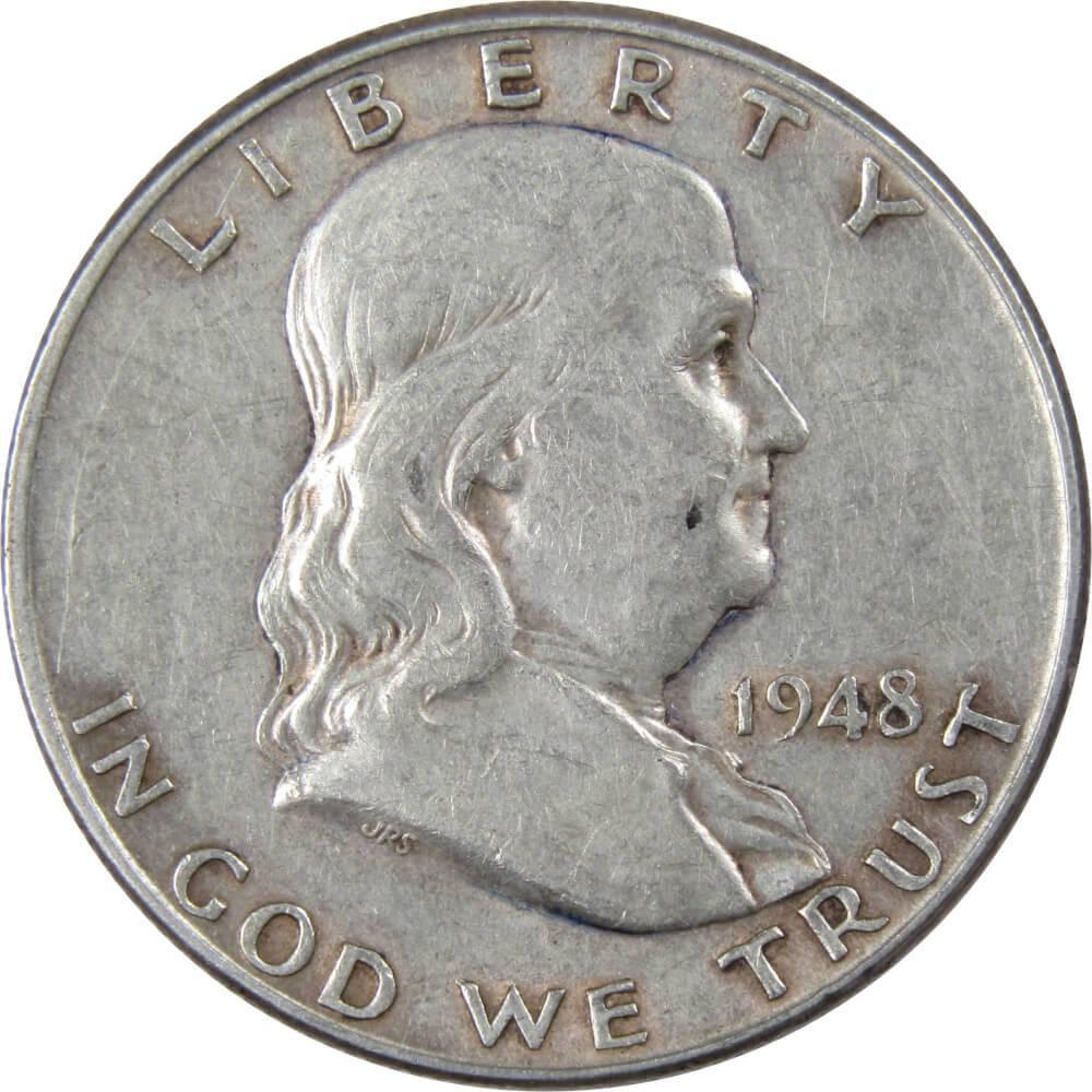 1948 Franklin Half Dollar VF Very Fine 90% Silver 50c US Coin Collectible