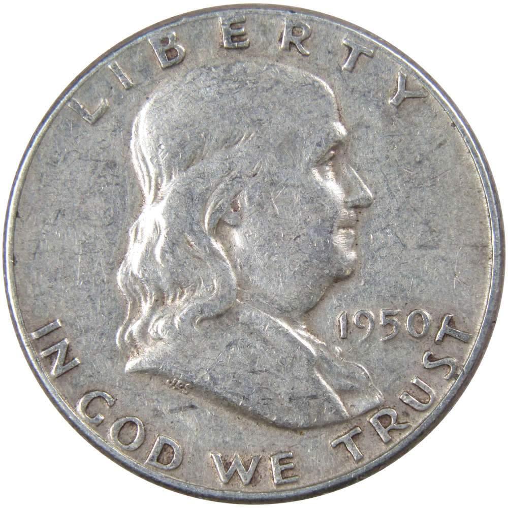1950 Franklin Half Dollar AG About Good 90% Silver 50c US Coin Collectible