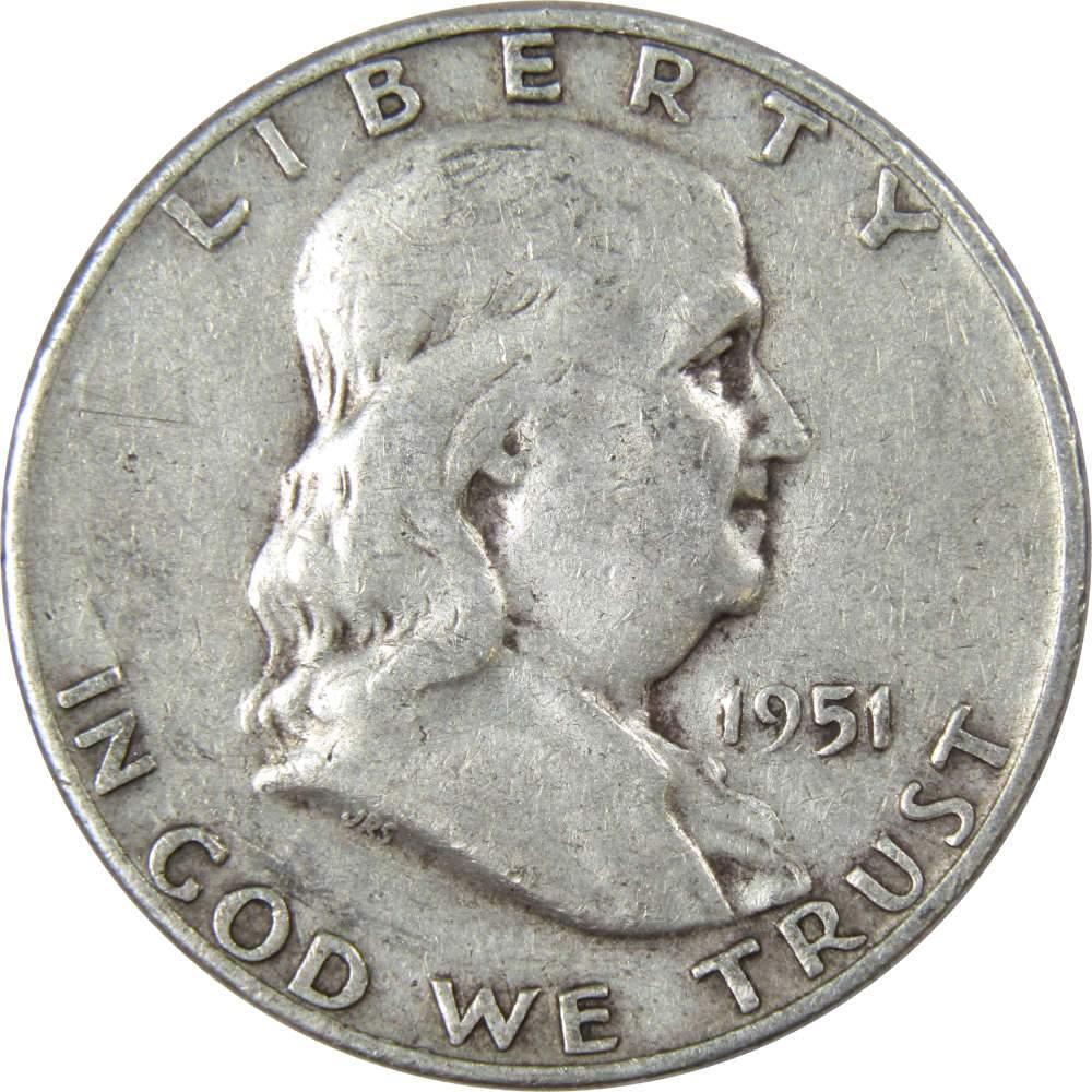 1951 D Franklin Half Dollar AG About Good 90% Silver 50c US Coin Collectible