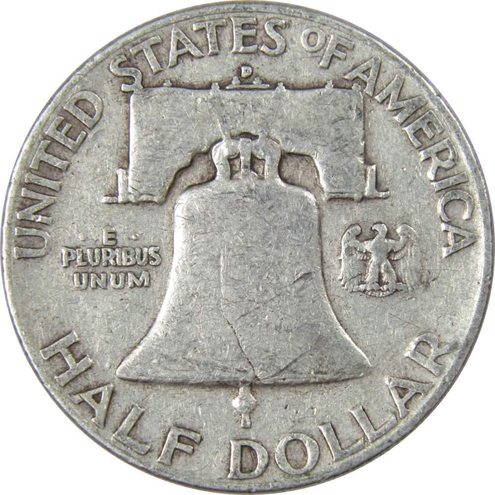 1951 D Franklin Half Dollar AG About Good 90% Silver 50c US Coin Collectible