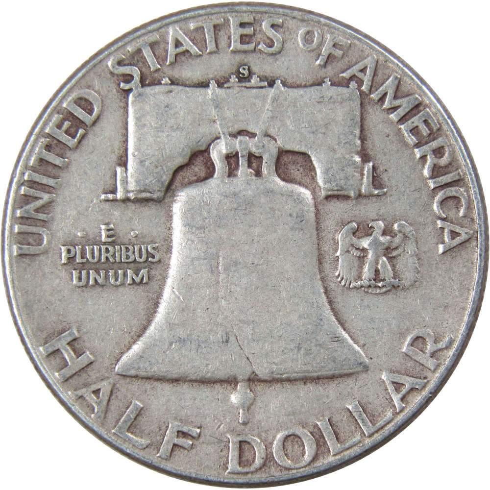 1951 S Franklin Half Dollar F Fine 90% Silver 50c US Coin Collectible