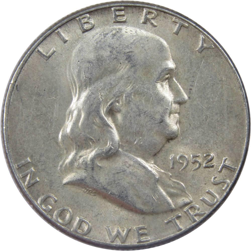 1952 Franklin Half Dollar AU About Uncirculated 90% Silver 50c US Coin
