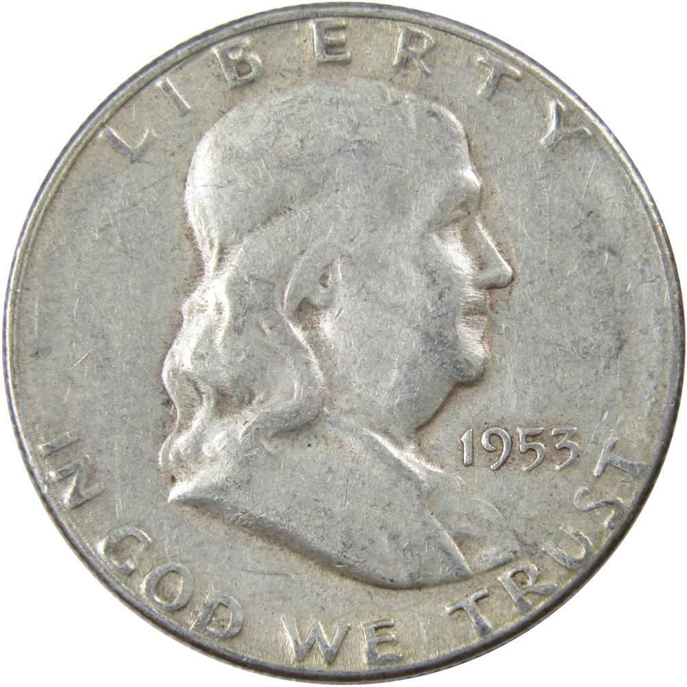 1953 S Franklin Half Dollar VF Very Fine 90% Silver 50c US Coin Collectible